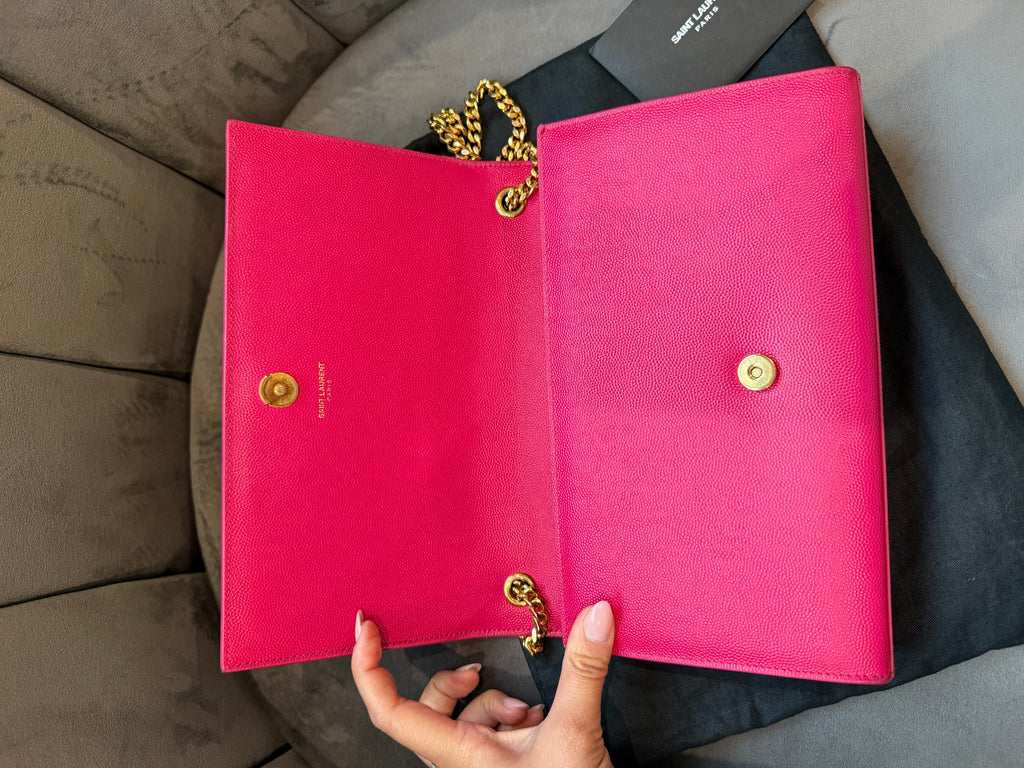 YSL Kate Medium Barbie Pink Grained Leather Crossbody