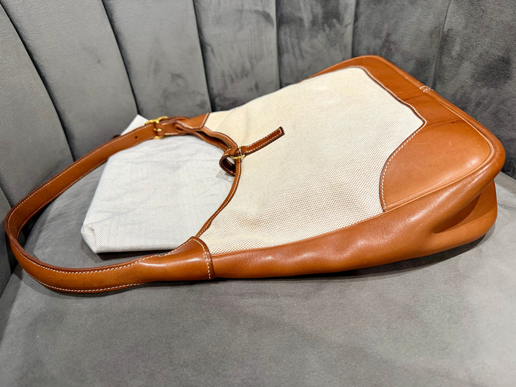 Hermes Trim Bag 31 Canvas Leather Shoulder Bag Brown