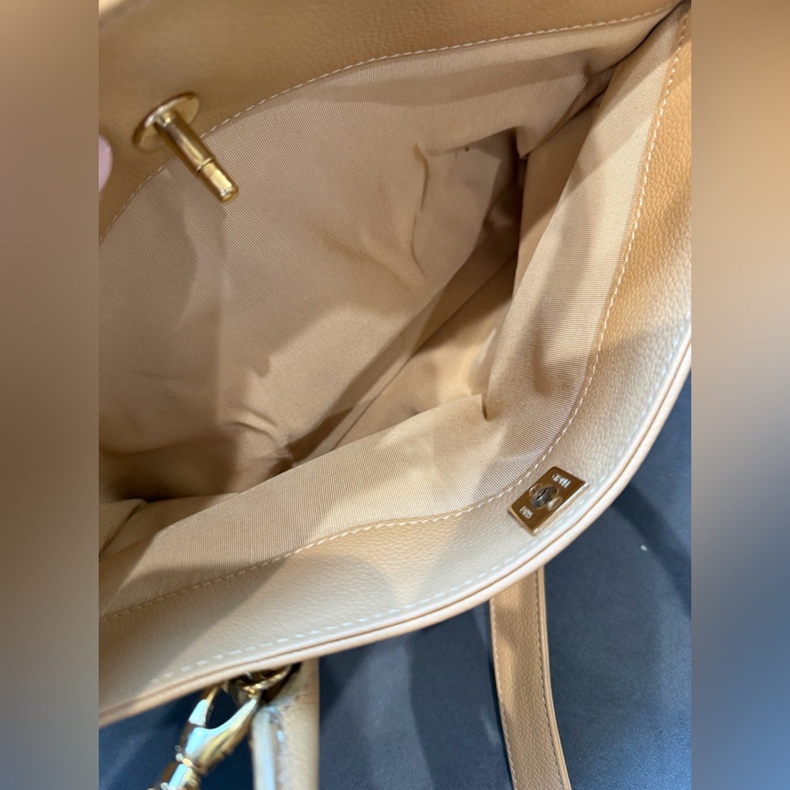 CHANEL Cerf Executive Tote Bag Beige