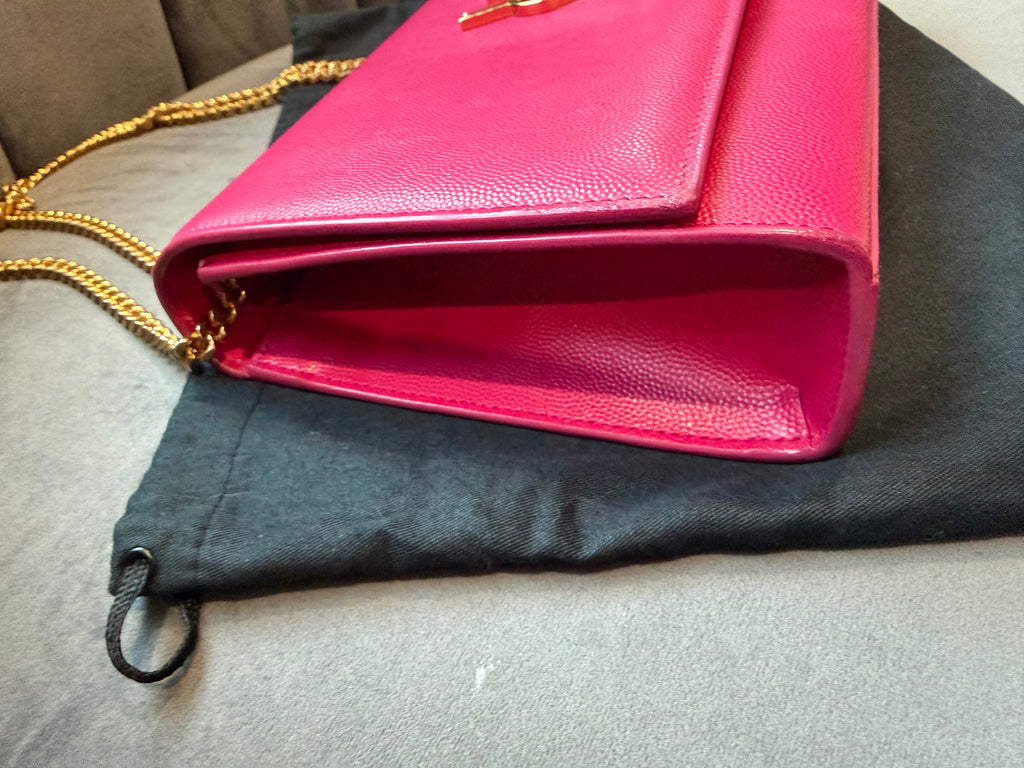 YSL Kate Medium Barbie Pink Grained Leather Crossbody