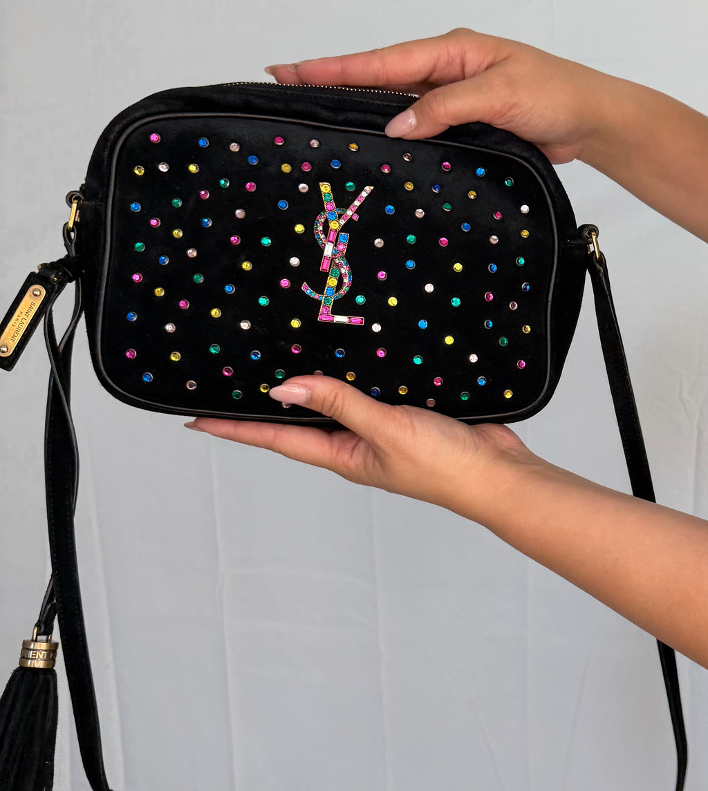 YSL Rainbow Crystal Studded Camera Bag