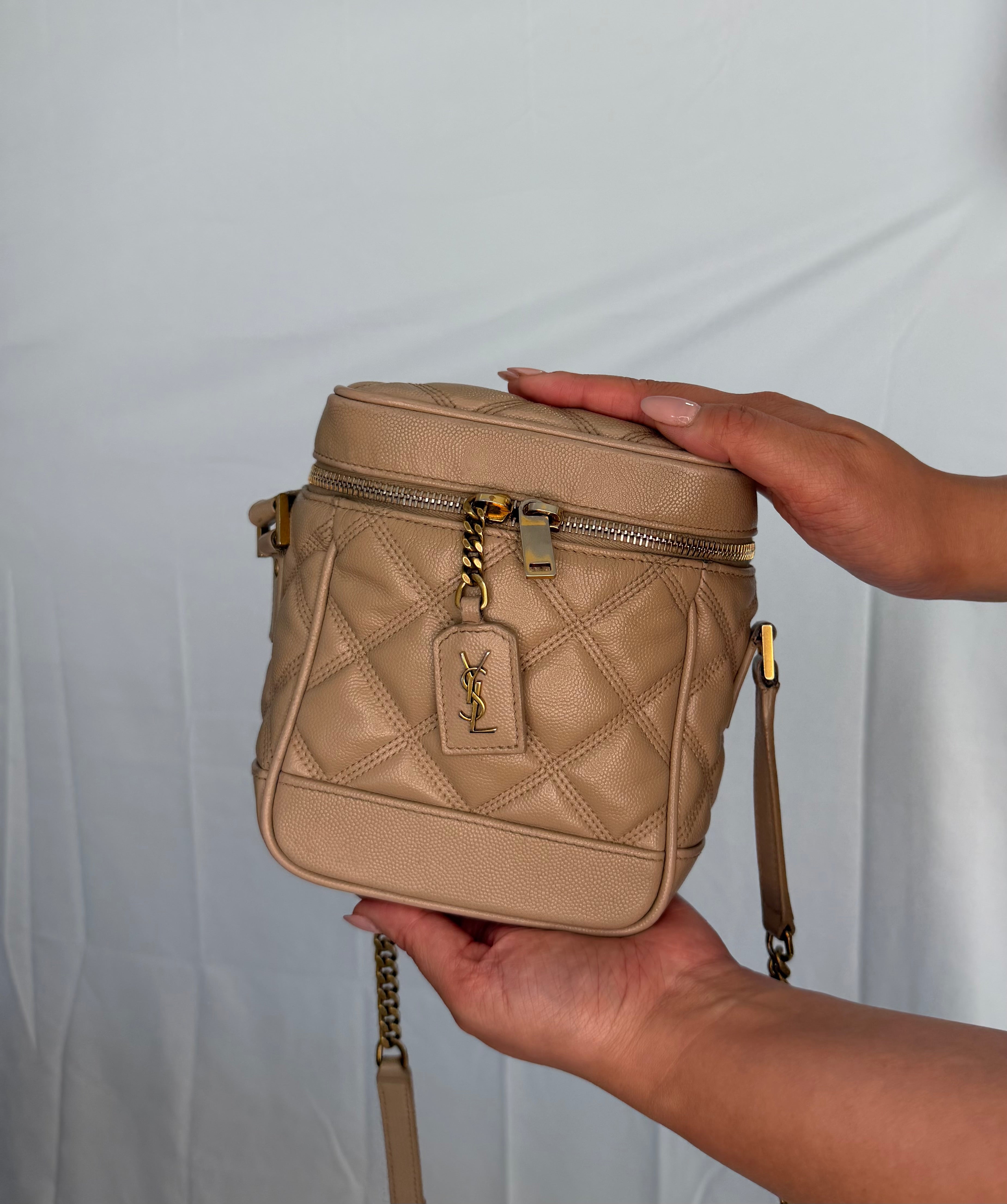 YVES SAINT LAURENT 80s Vanity Bag in Beige