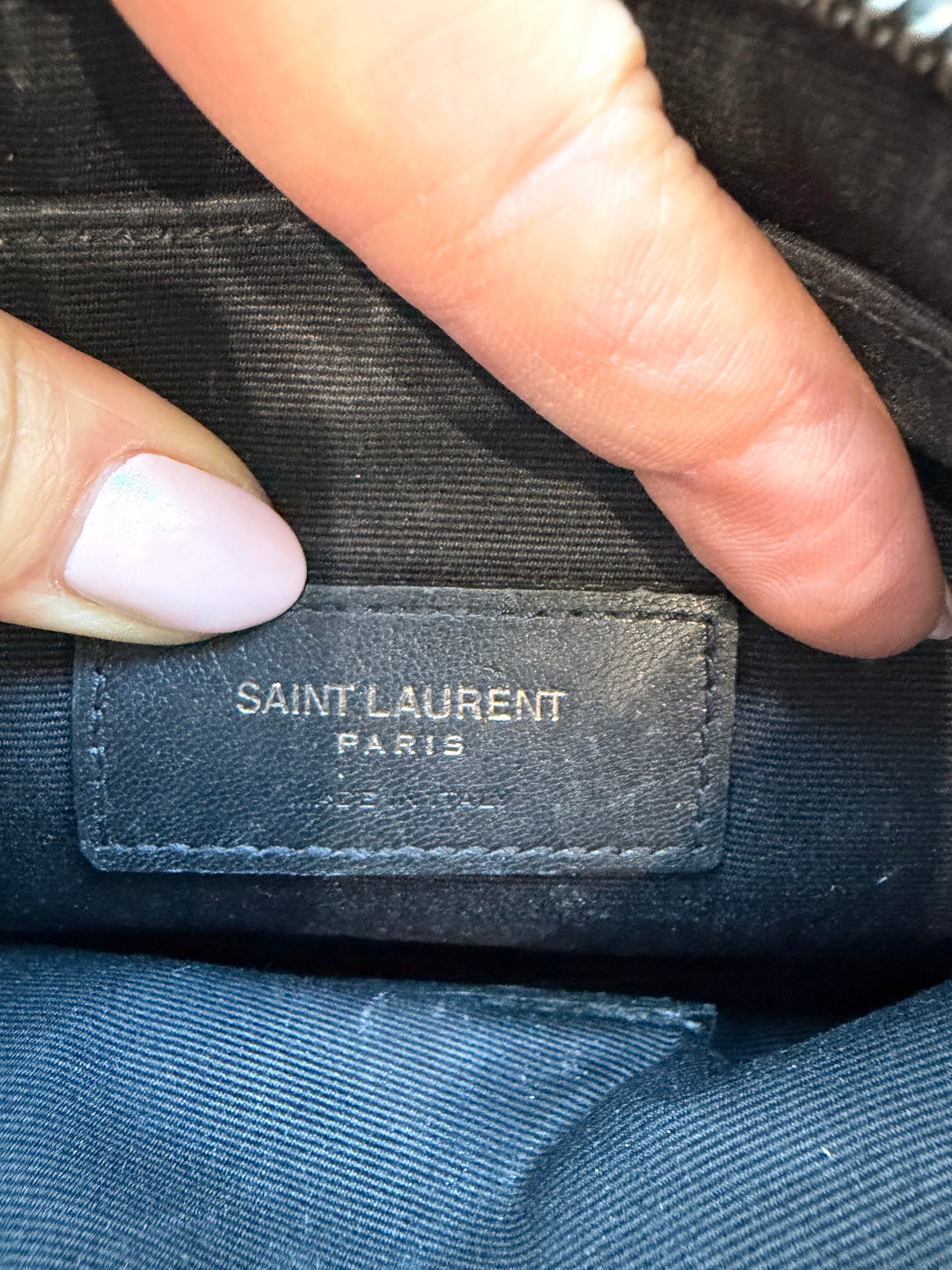 Yves Saint Laurent black monogram clutch / crossbody
