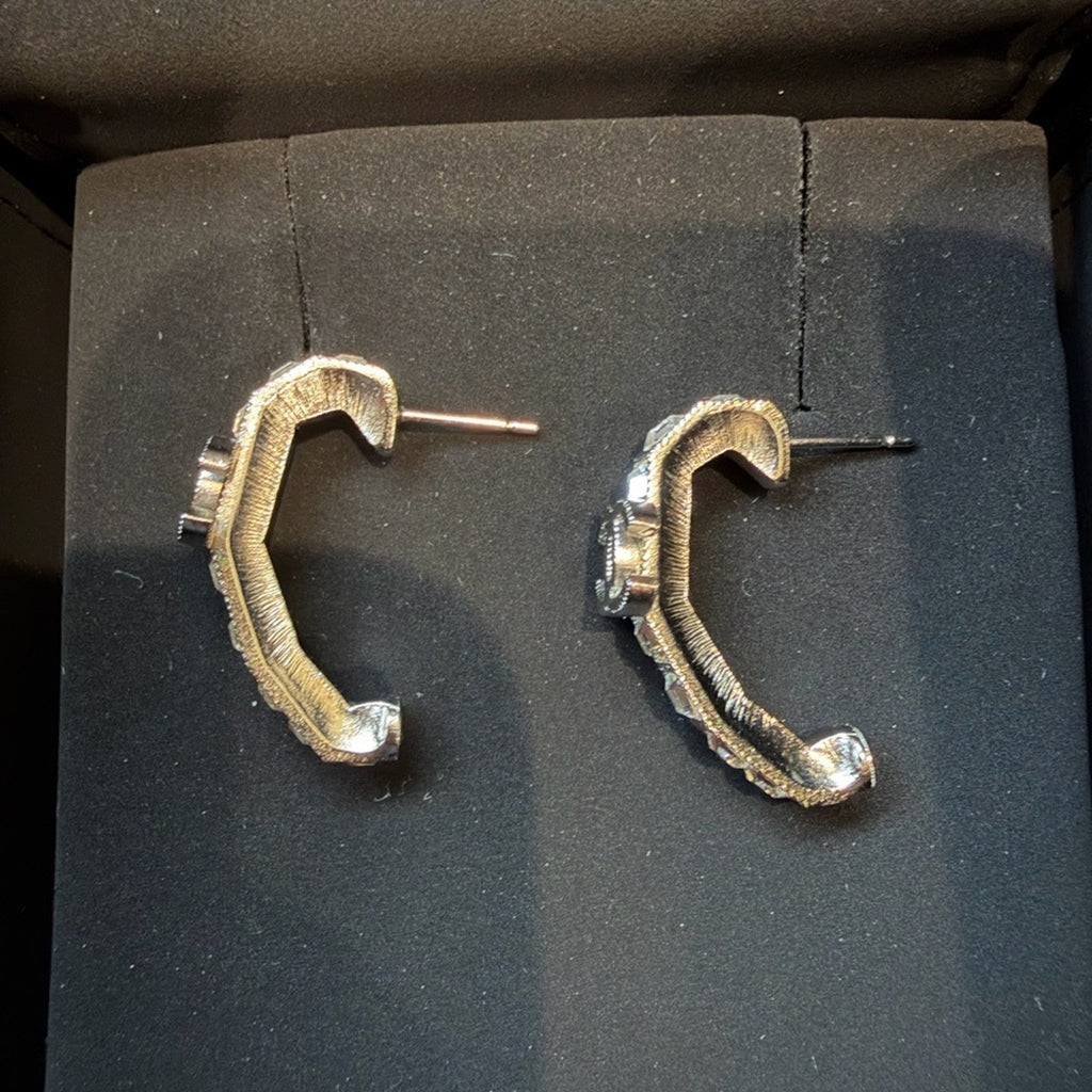 CHANEL Strass Crystal Hoop Earrings