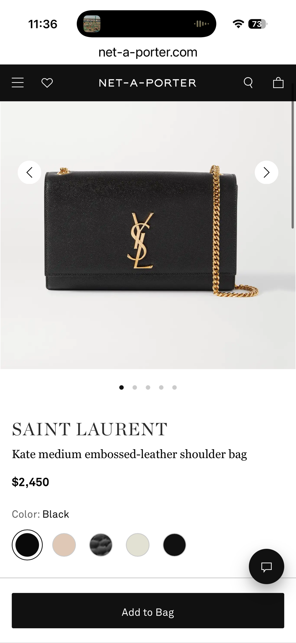 YSL Kate Medium Barbie Pink Grained Leather Crossbody
