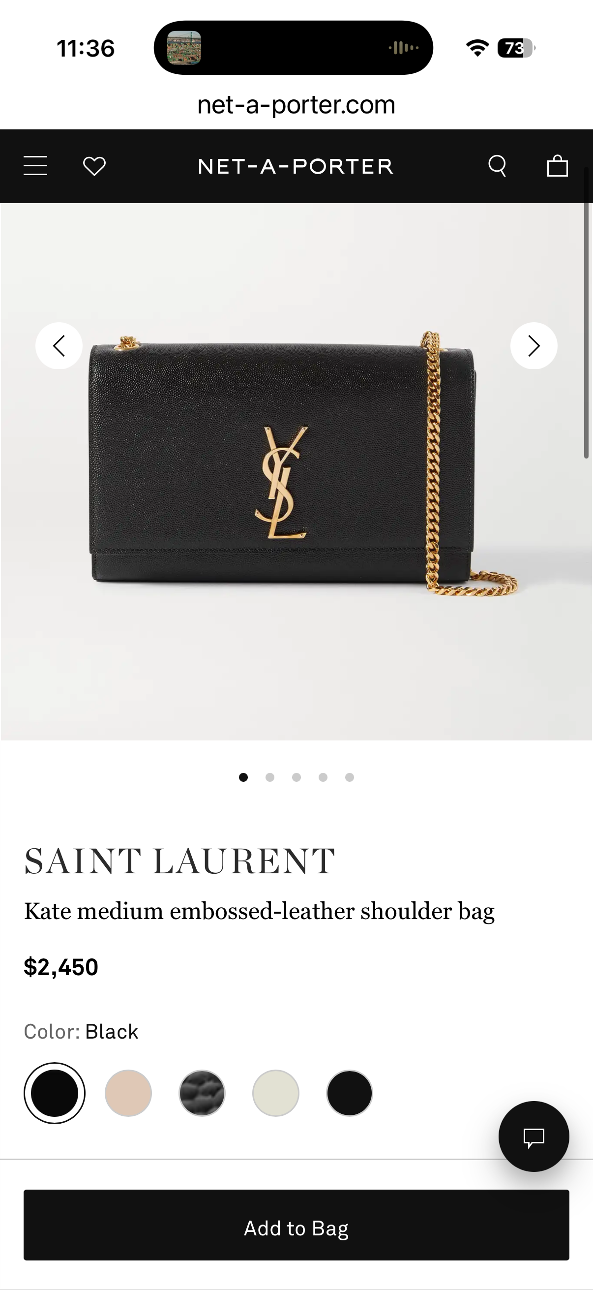 YSL Kate Medium Barbie Pink Grained Leather Crossbody
