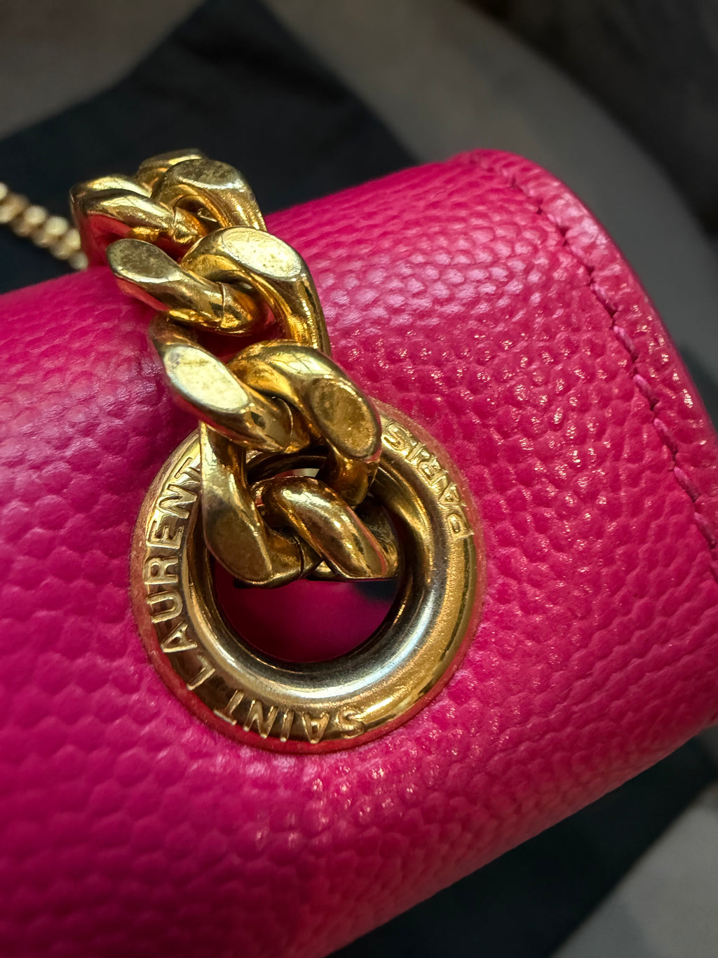 YSL Kate Medium Barbie Pink Grained Leather Crossbody
