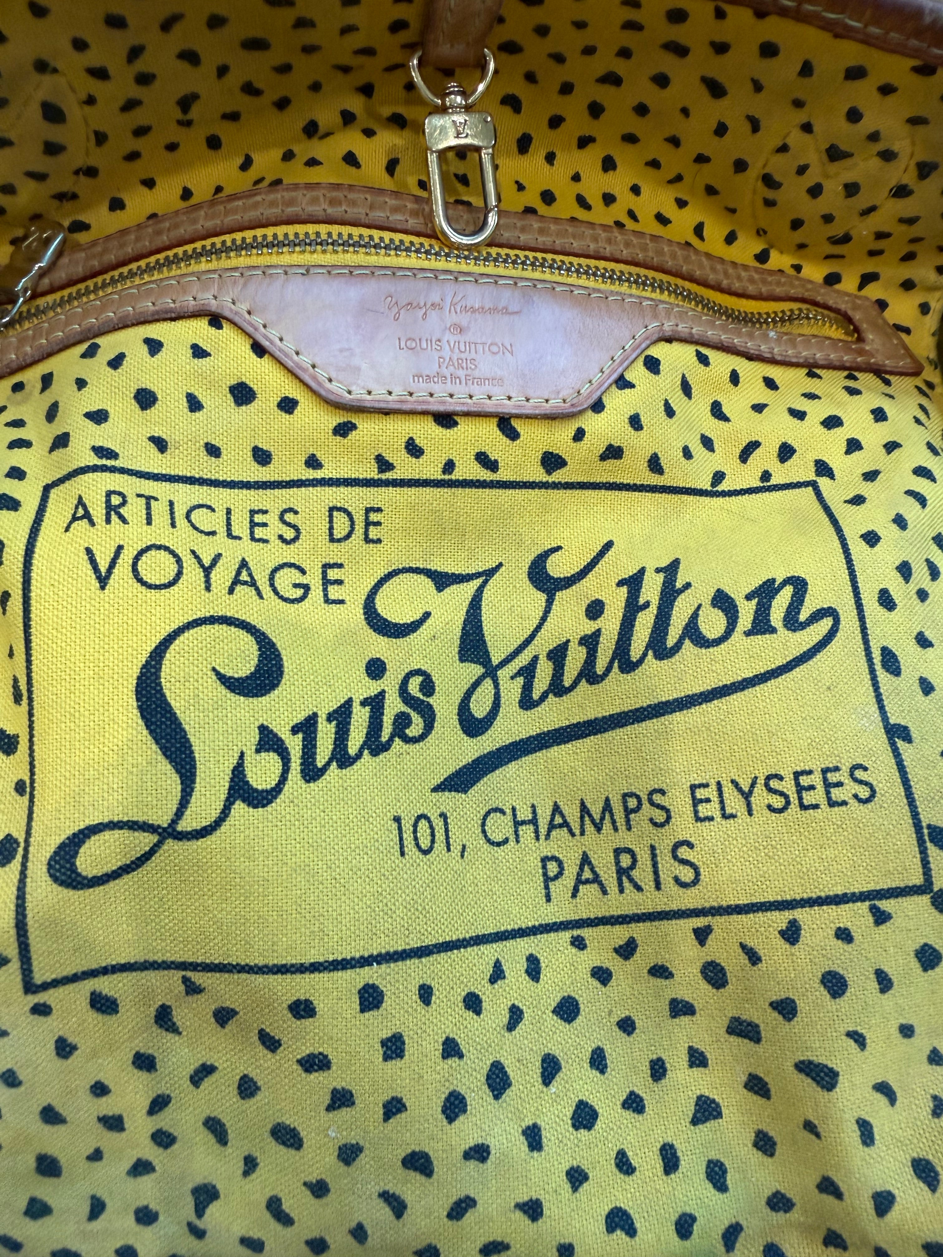 Rare Louis Vuitton Yayoi Kusama Collab Tote Bag Yellow Wave Neverfull MM