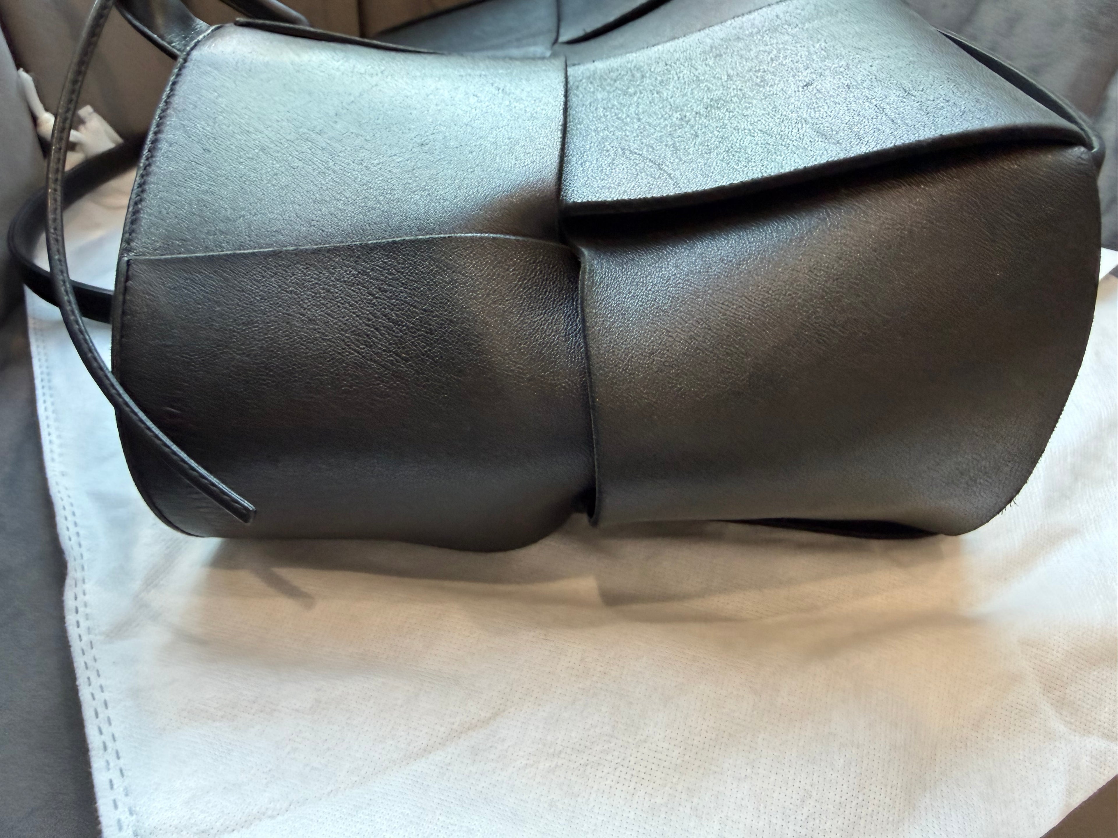 Bottega Arco Intreccio Quilted Leather Tote Black Bag