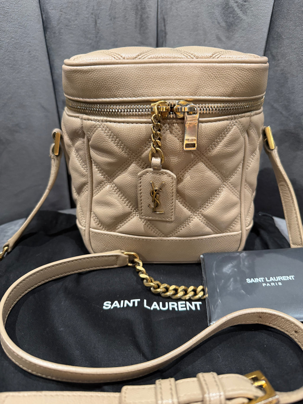 YVES SAINT LAURENT 80s Vanity Bag in Beige