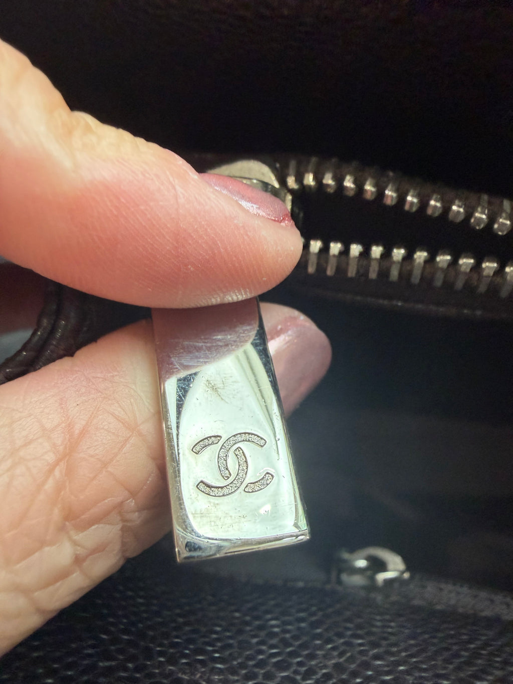 CHANEL Caviar Grand Shopping Tote Bag GST Dark Brown