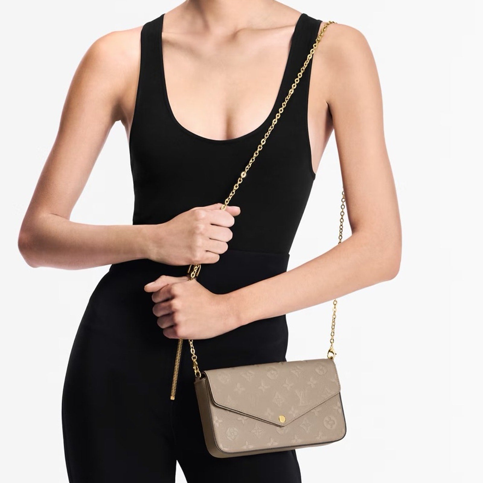 Louis Vuitton Empreinte Pochette Crossbody Bag Felicie Turtle Dove Tourterelle