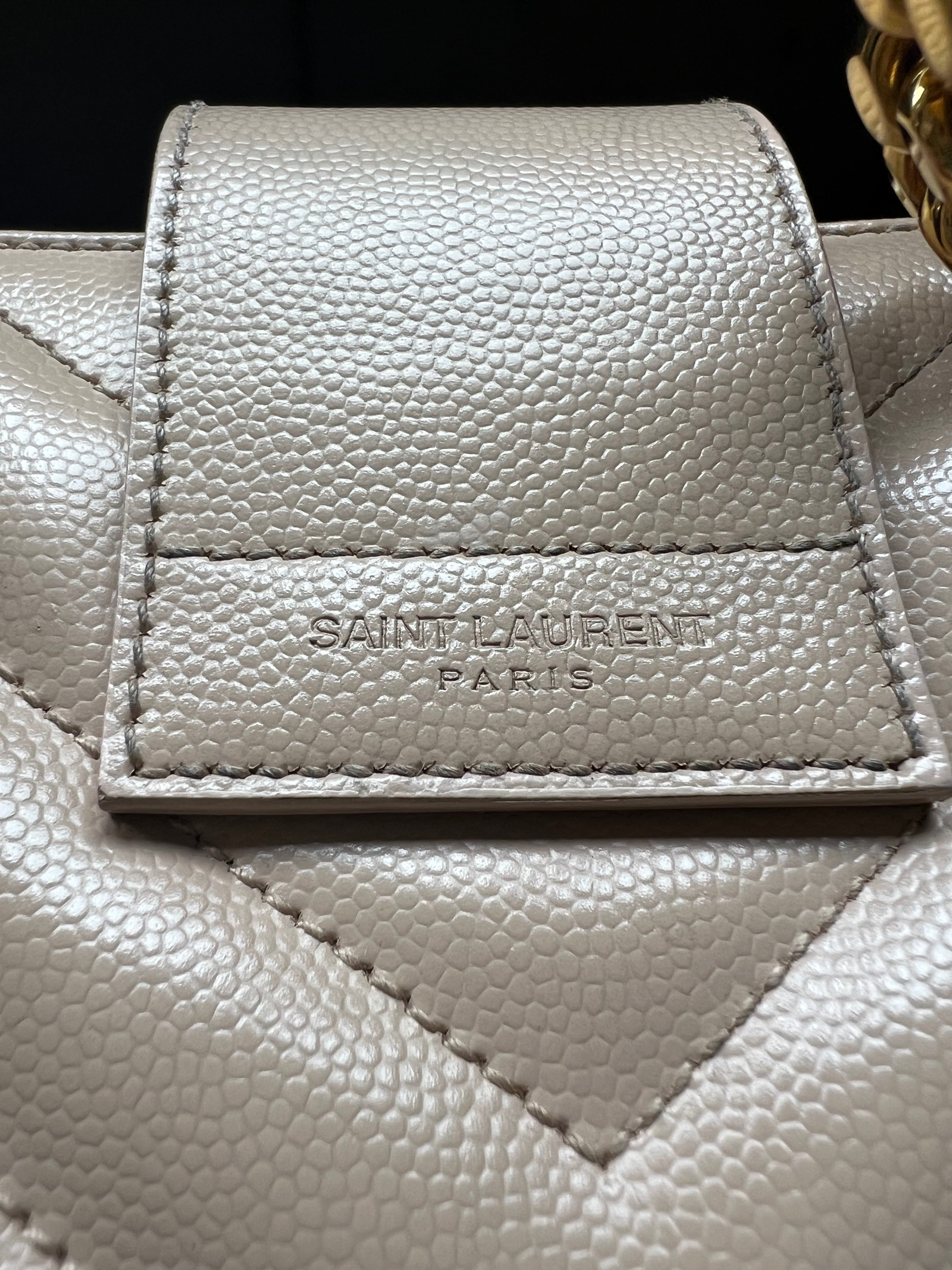 YSL Shoulder Monogram Shopping Tote Bag
