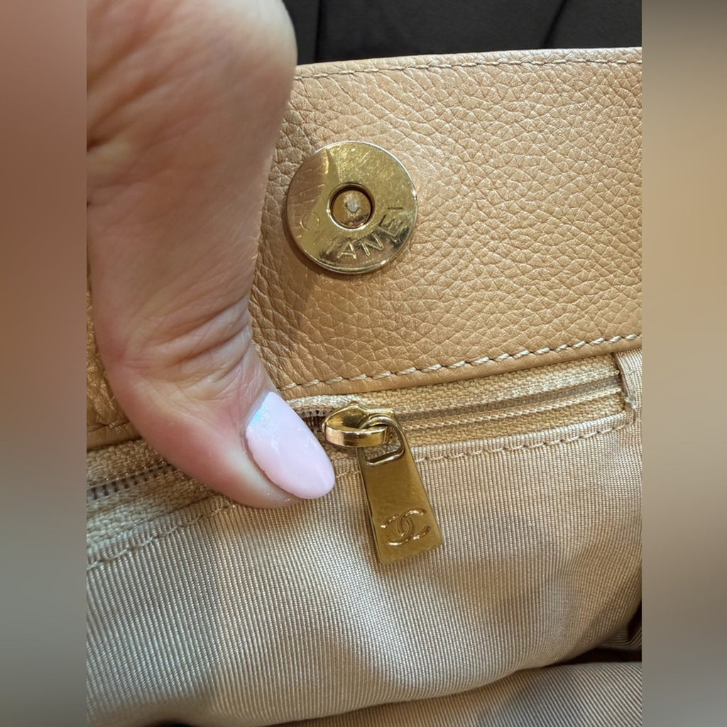 CHANEL Cerf Executive Tote Bag Beige