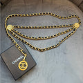 Chanel Medallion Triple Strand Necklace & Belt