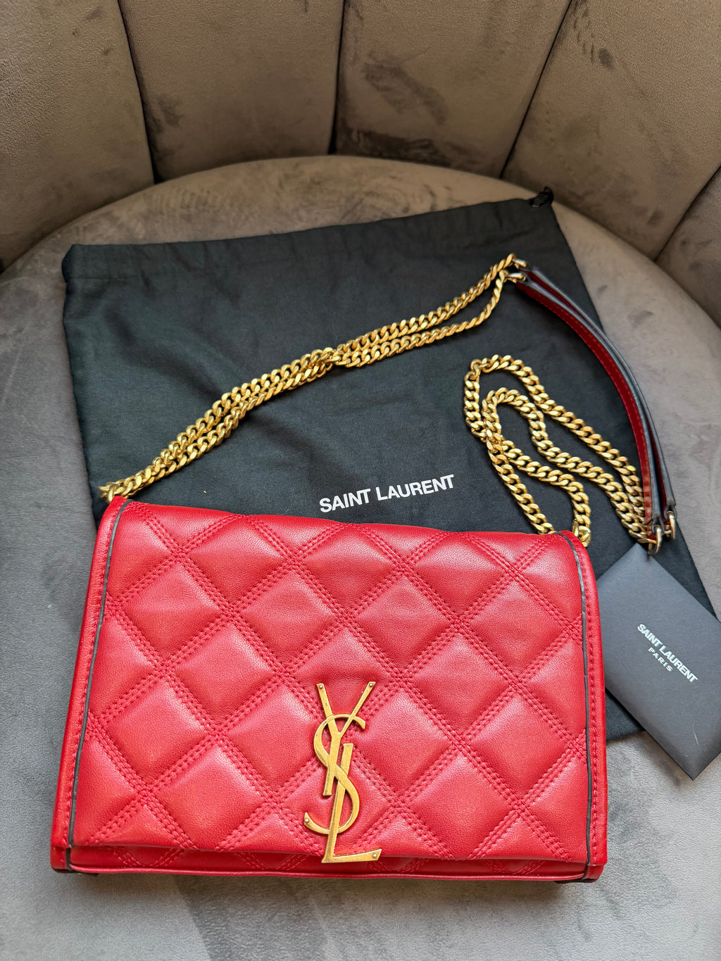 Yves Saint Laurent Becky Red Small Crossbody