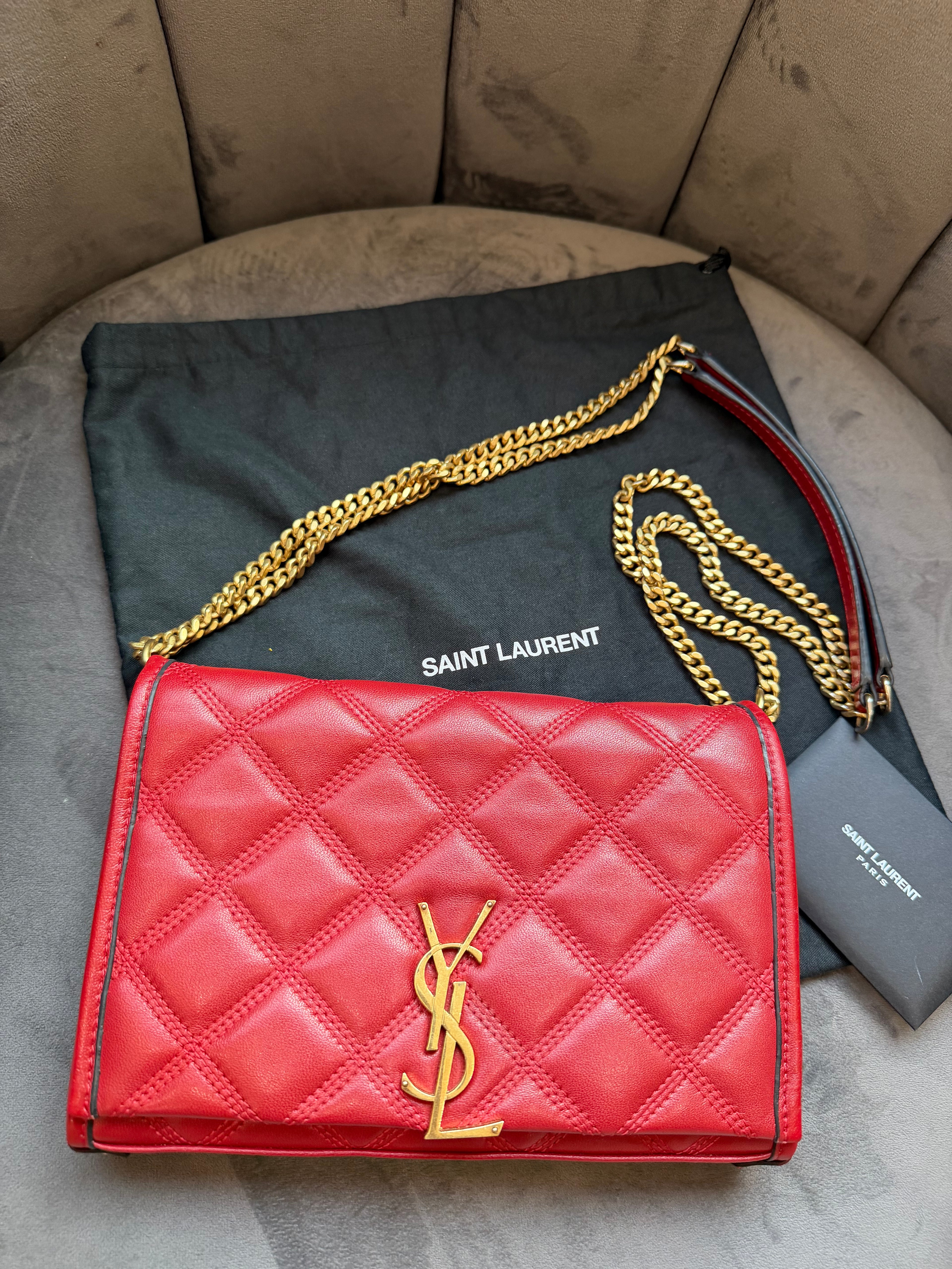 Yves Saint Laurent Becky Red Small Crossbody