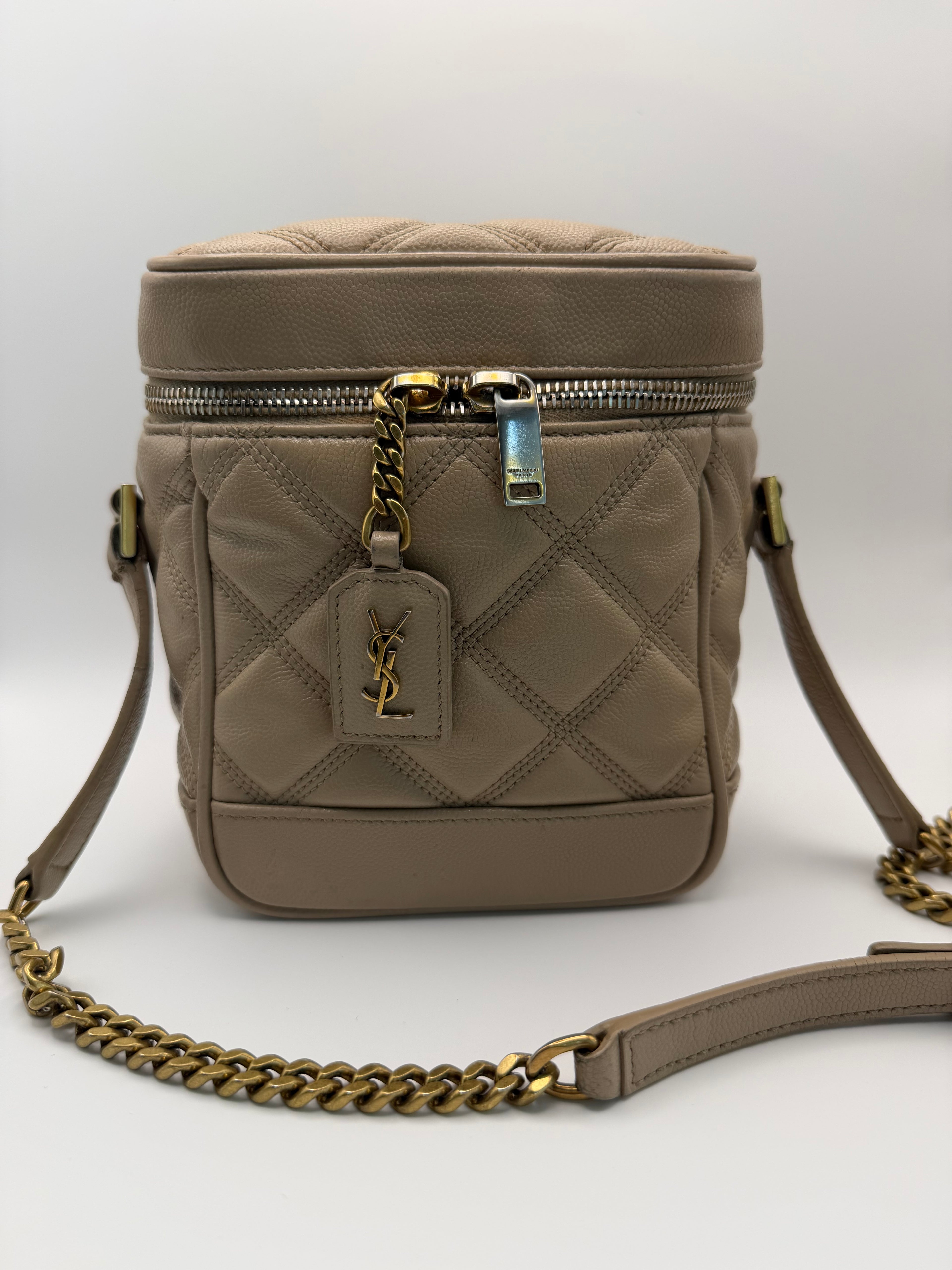 YVES SAINT LAURENT 80s Vanity Bag in Beige