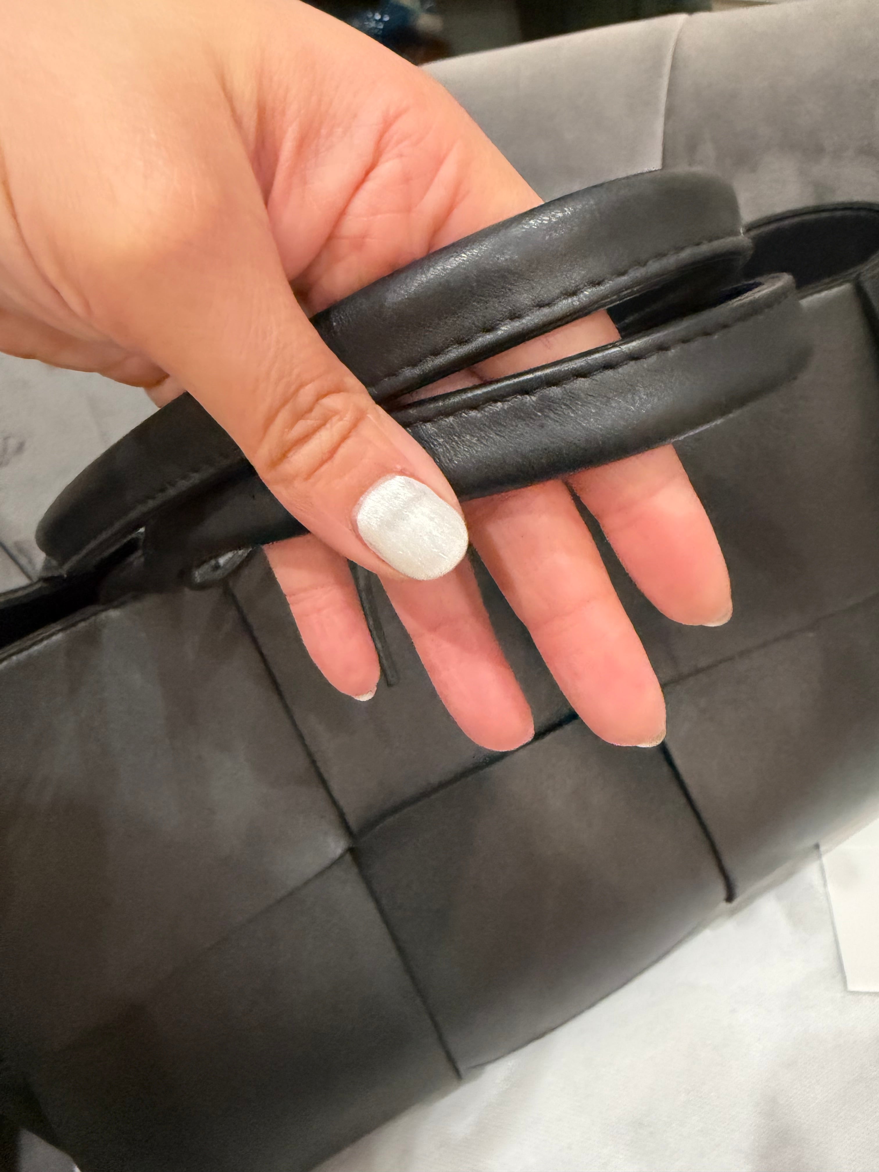 Bottega Arco Intreccio Quilted Leather Tote Black Bag