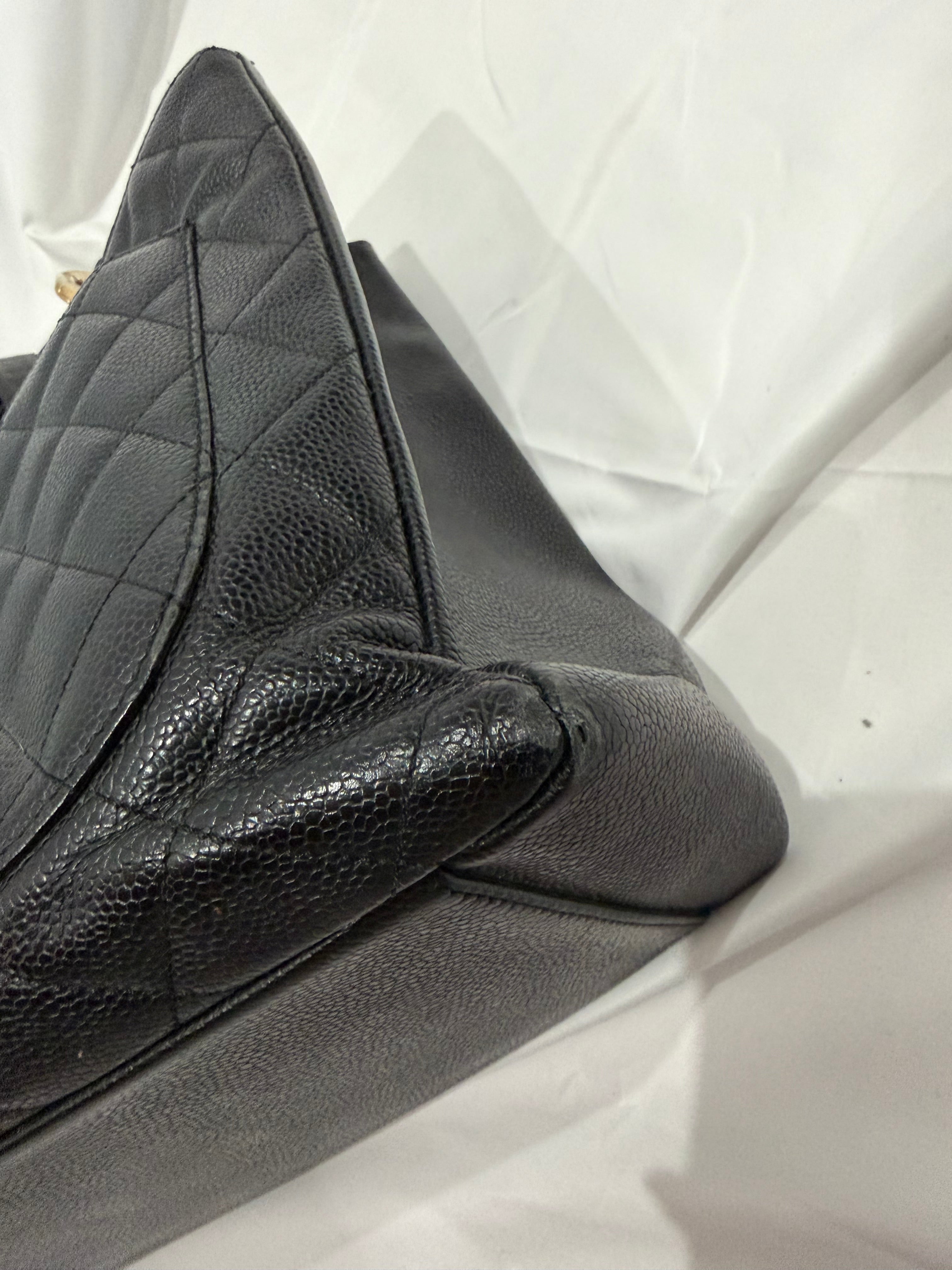 CHANEL Caviar Grand Shopping Tote Bag GST Black