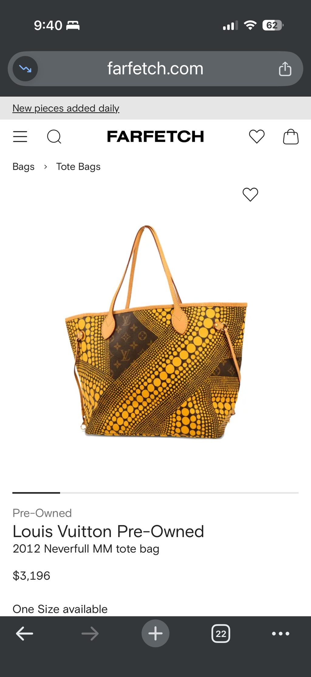 Rare Louis Vuitton Yayoi Kusama Collab Tote Bag Yellow Wave Neverfull MM