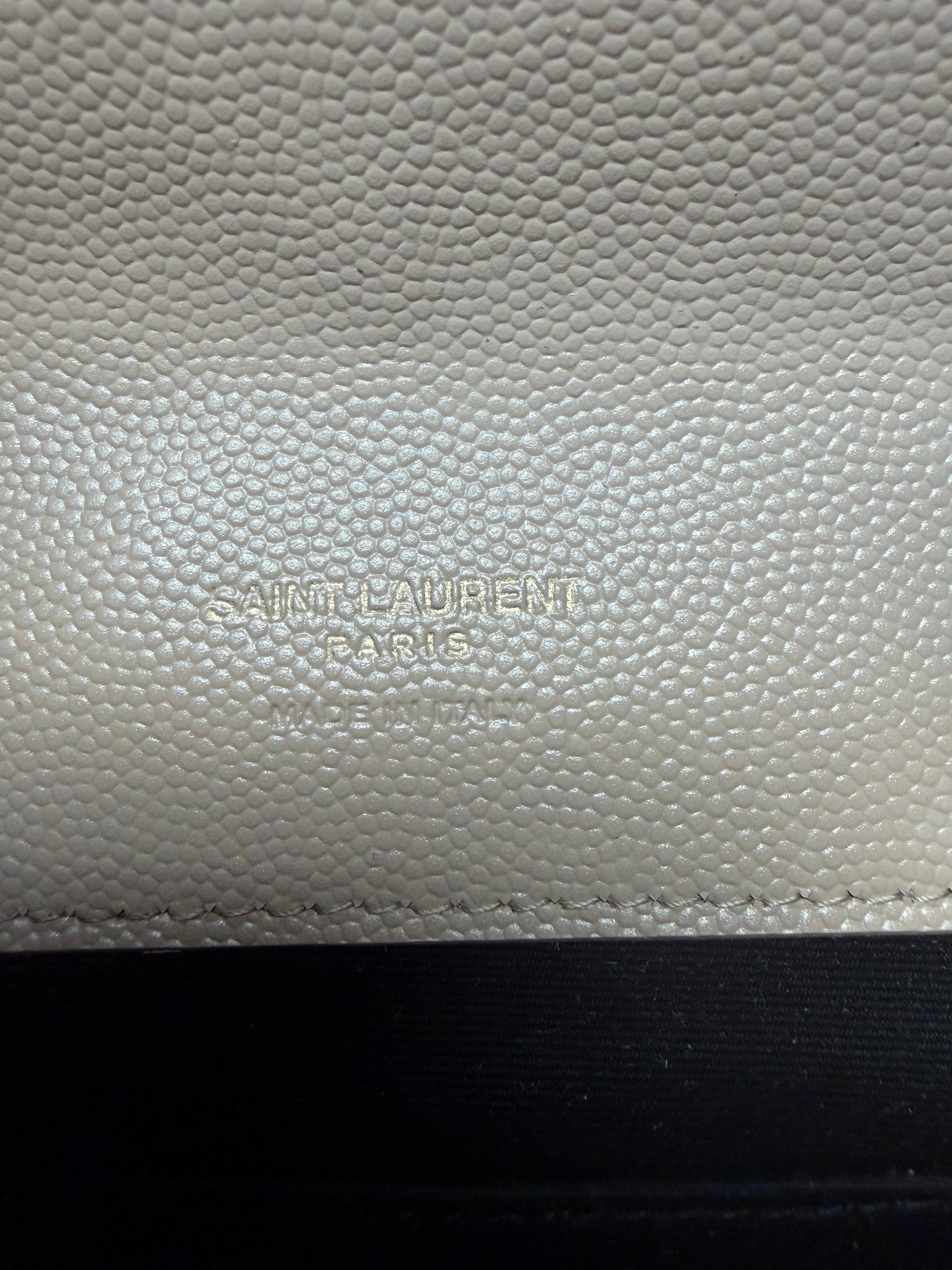 Saint Laurent Mixed Matelasse Monogram Quilted Wristlet