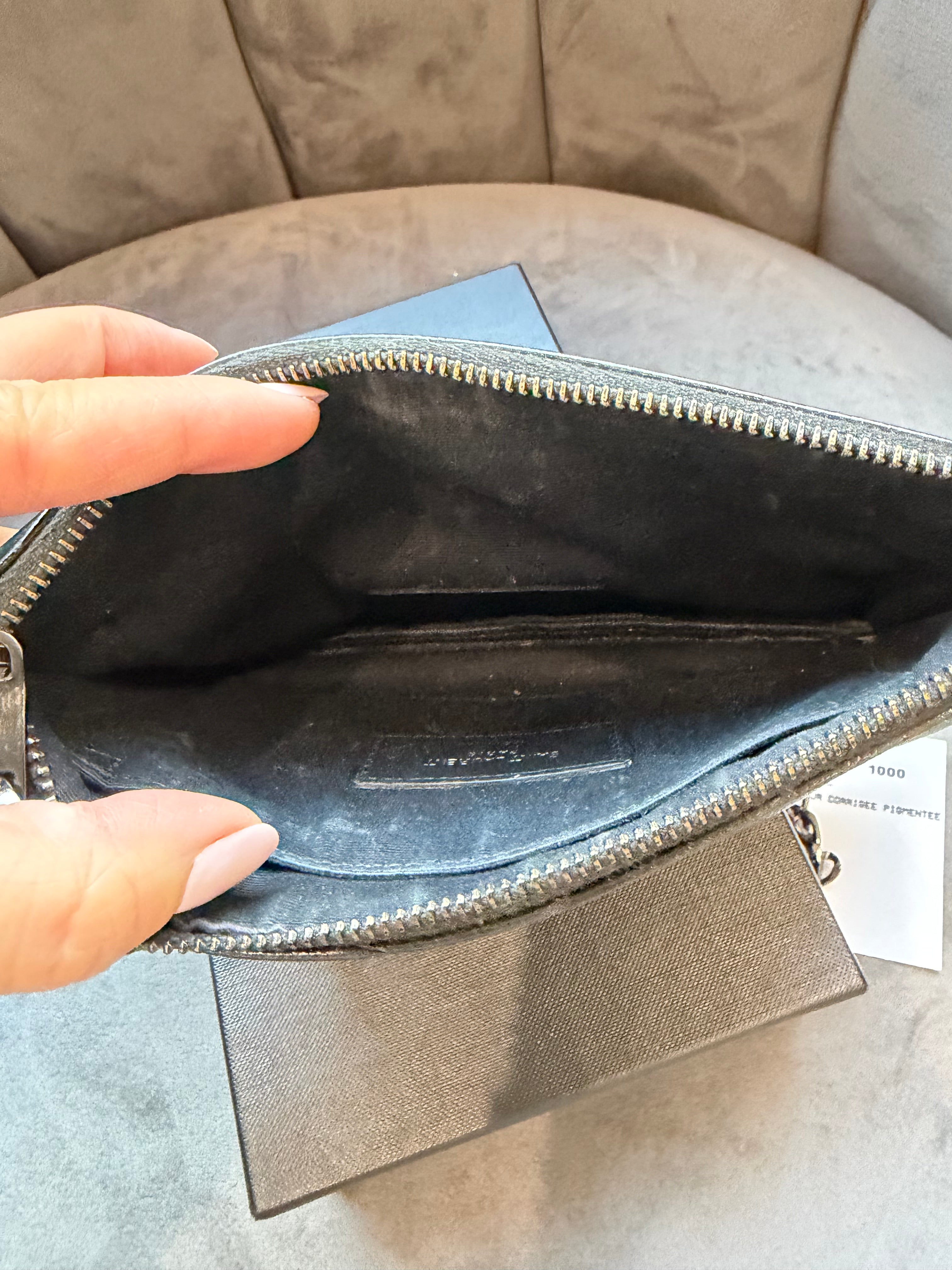 Yves Saint Laurent black monogram clutch / crossbody