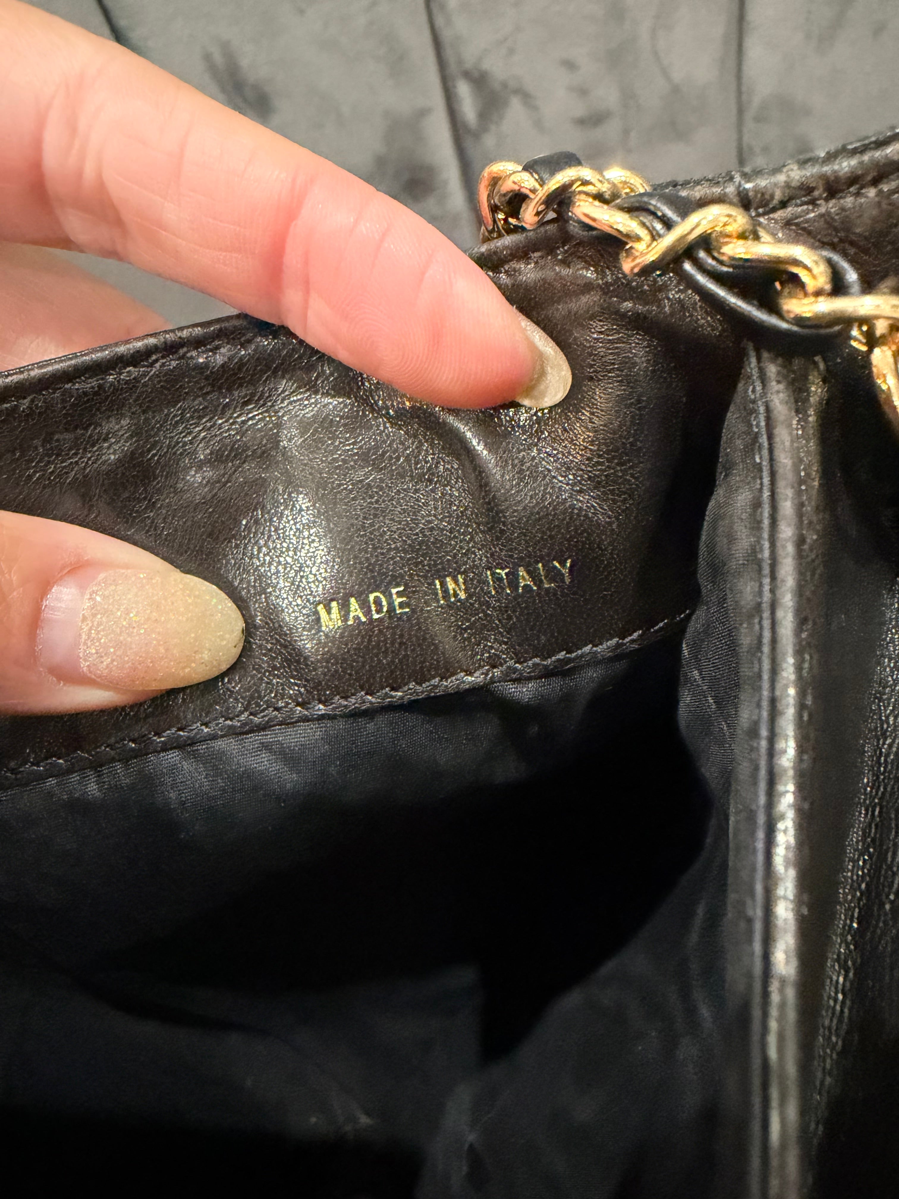 Chanel caviar black wallet on chain
