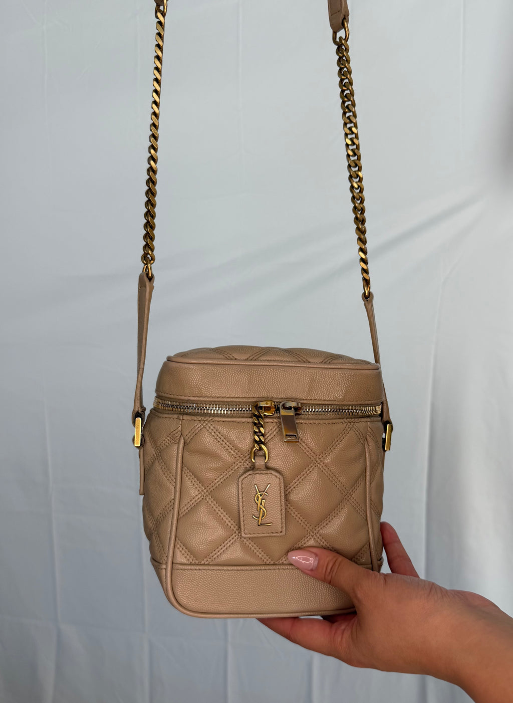 YVES SAINT LAURENT 80s Vanity Bag in Beige