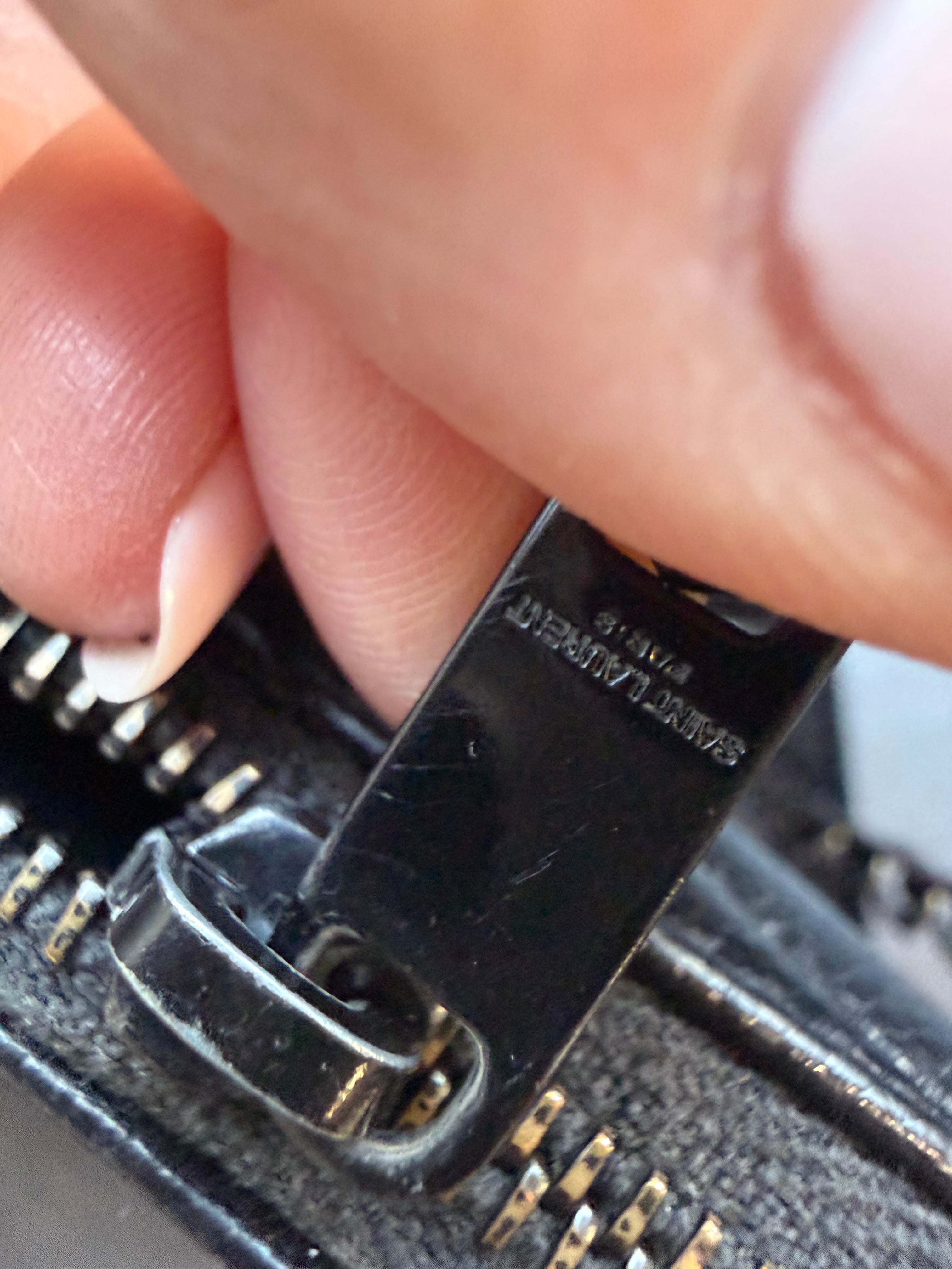 Yves Saint Laurent black monogram clutch / crossbody