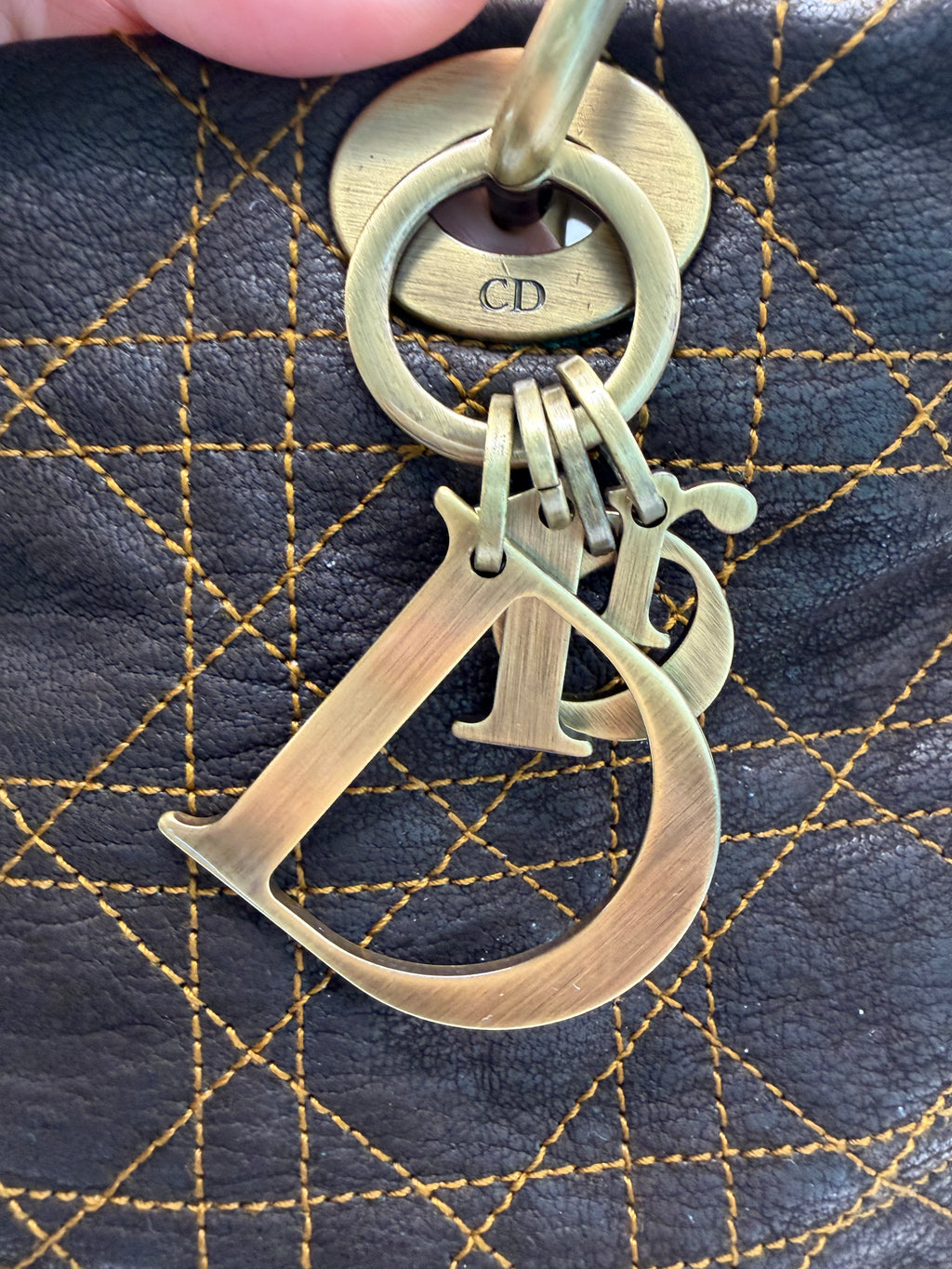 Christian Dior Lady Dior Small Soft Crossbody Bag in Cannage Brown Gold Hardware