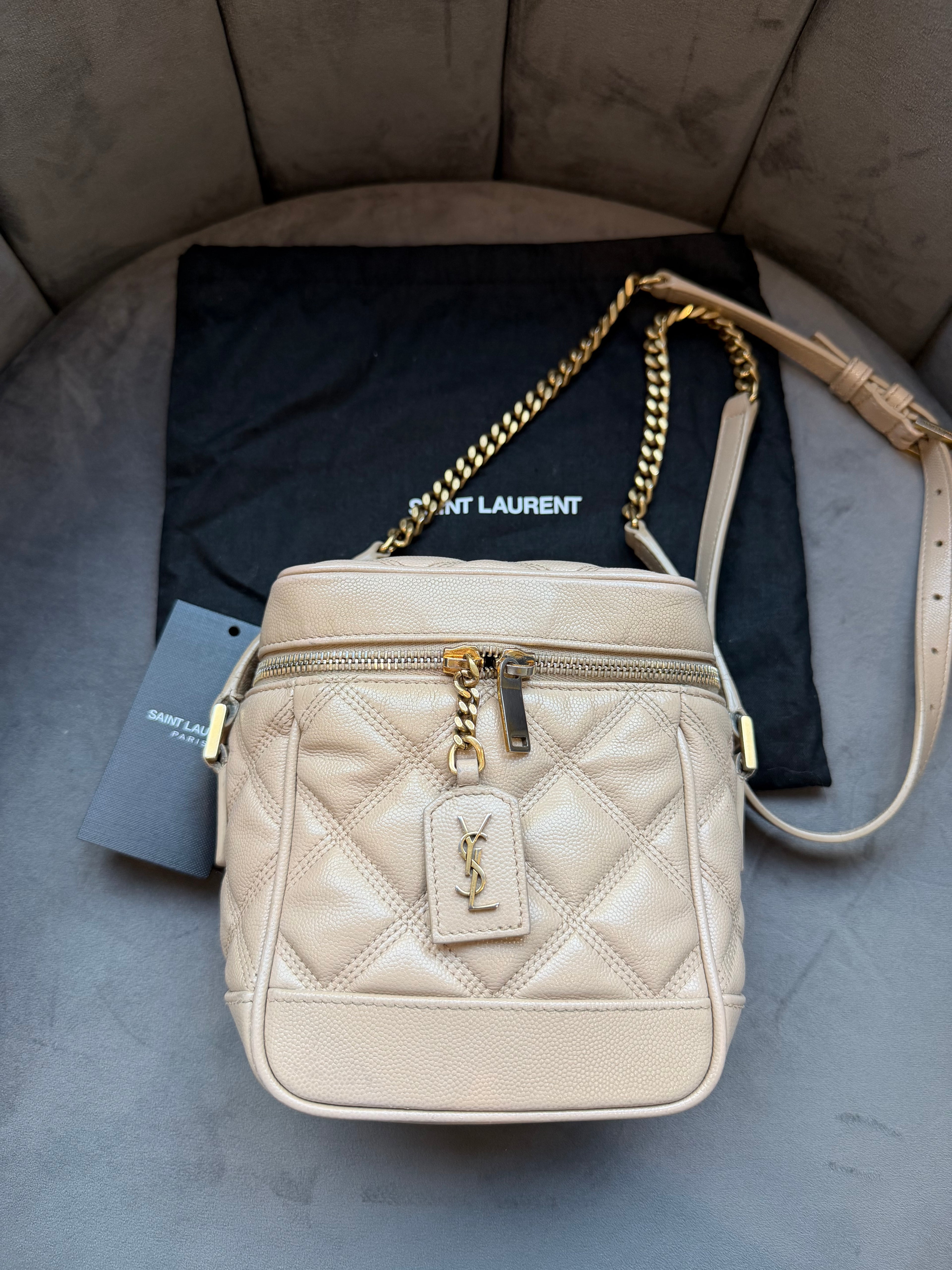 YVES SAINT LAURENT 80s Vanity Bag in Beige