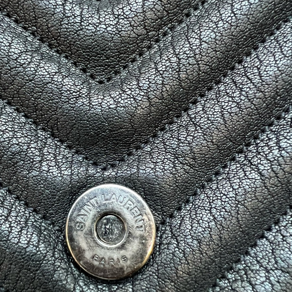 Saint Laurent College Bag large Black Quilted Leather Handbag