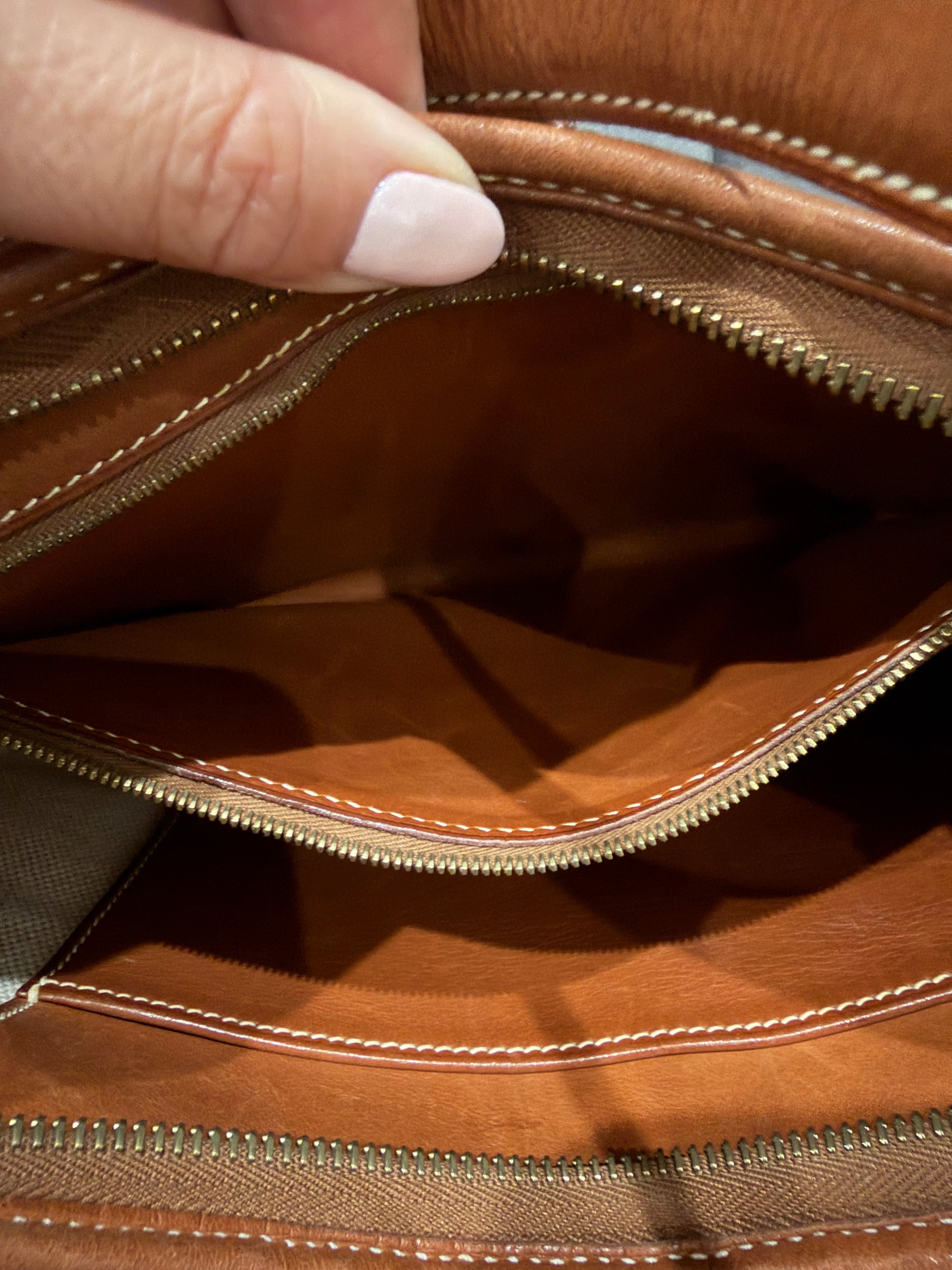 Hermes Trim Bag 31 Canvas Leather Shoulder Bag Brown