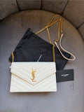 Yves Saint Laurent Cassandre Matelasse Envelope Wallet on chain