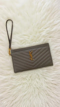 Yves Saint Laurent monogram matelasse wristlet