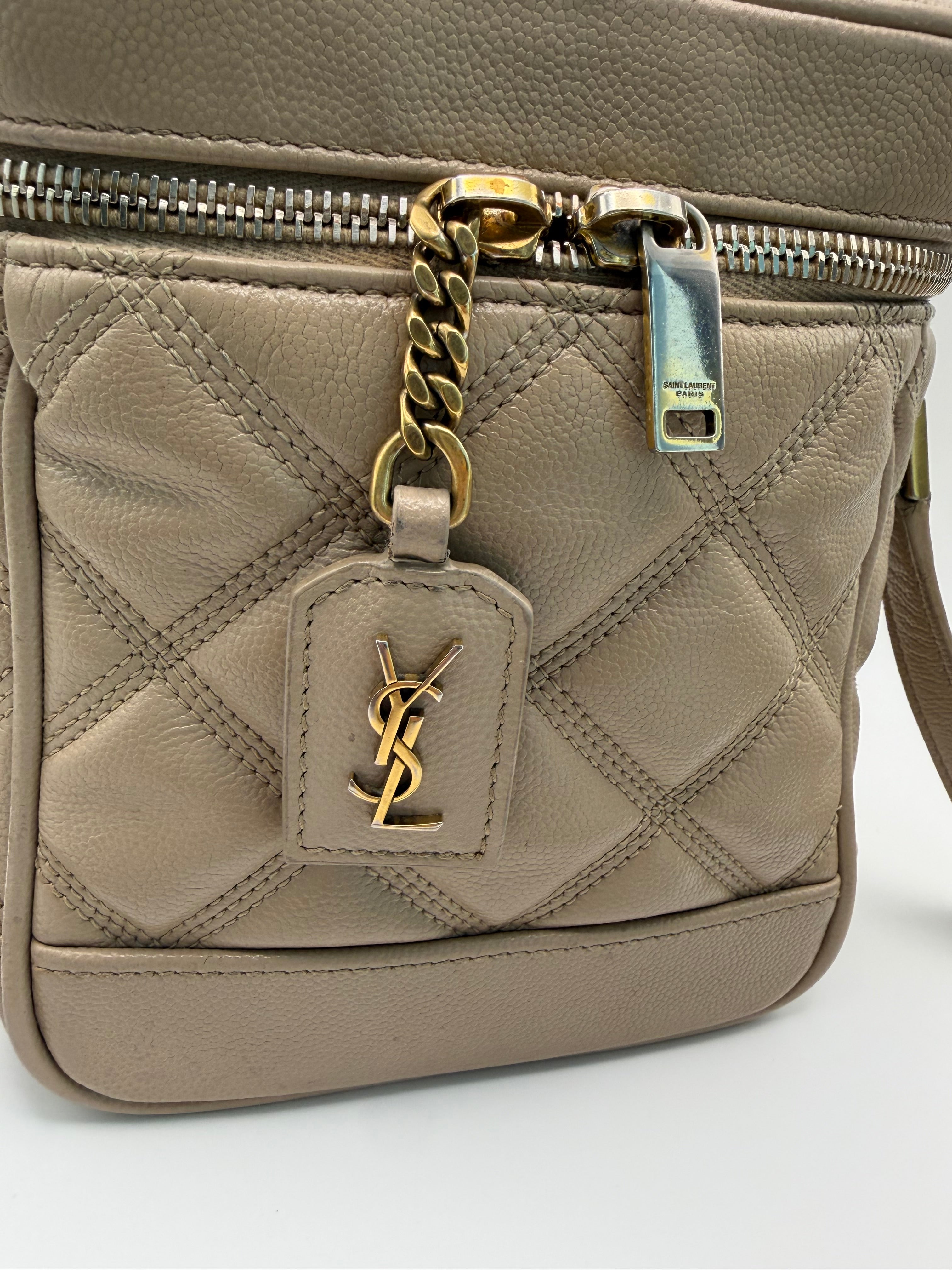 YVES SAINT LAURENT 80s Vanity Bag in Beige