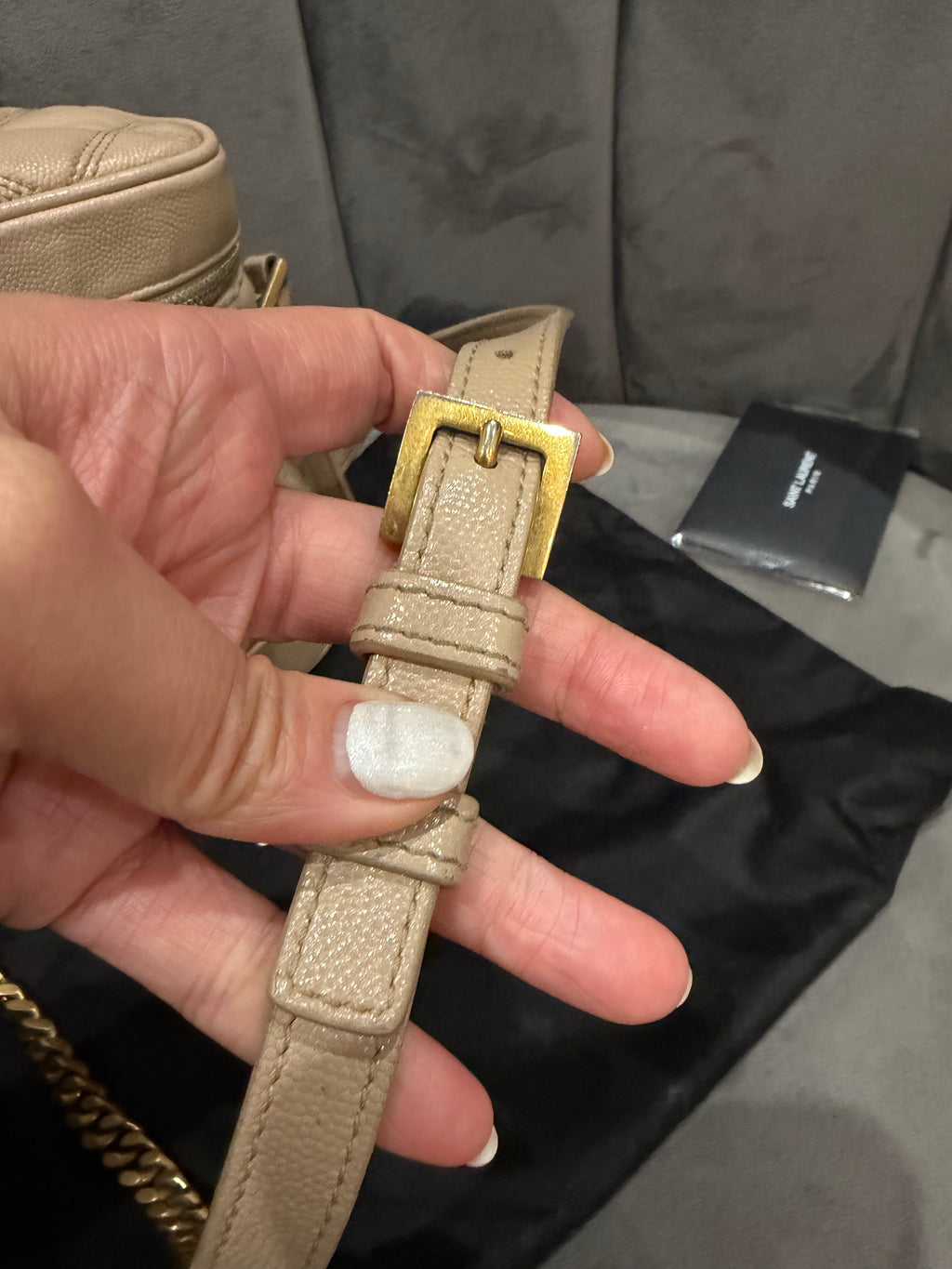 YVES SAINT LAURENT 80s Vanity Bag in Beige