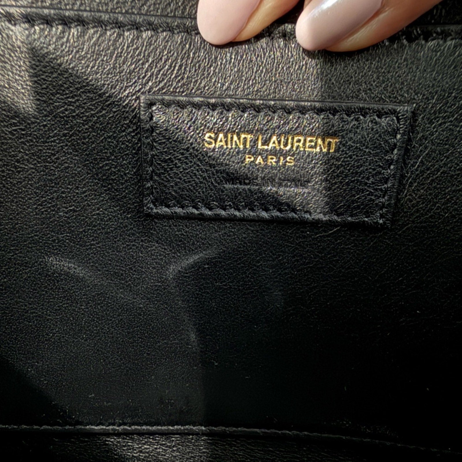 SAINT LAURENT Smooth Calfskin Spontini Saddle Bag Black