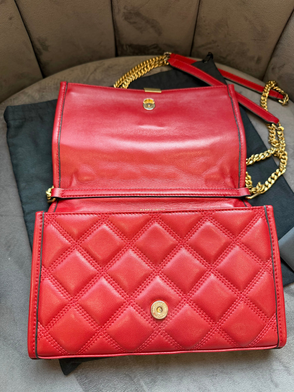 Yves Saint Laurent Becky Red Small Crossbody