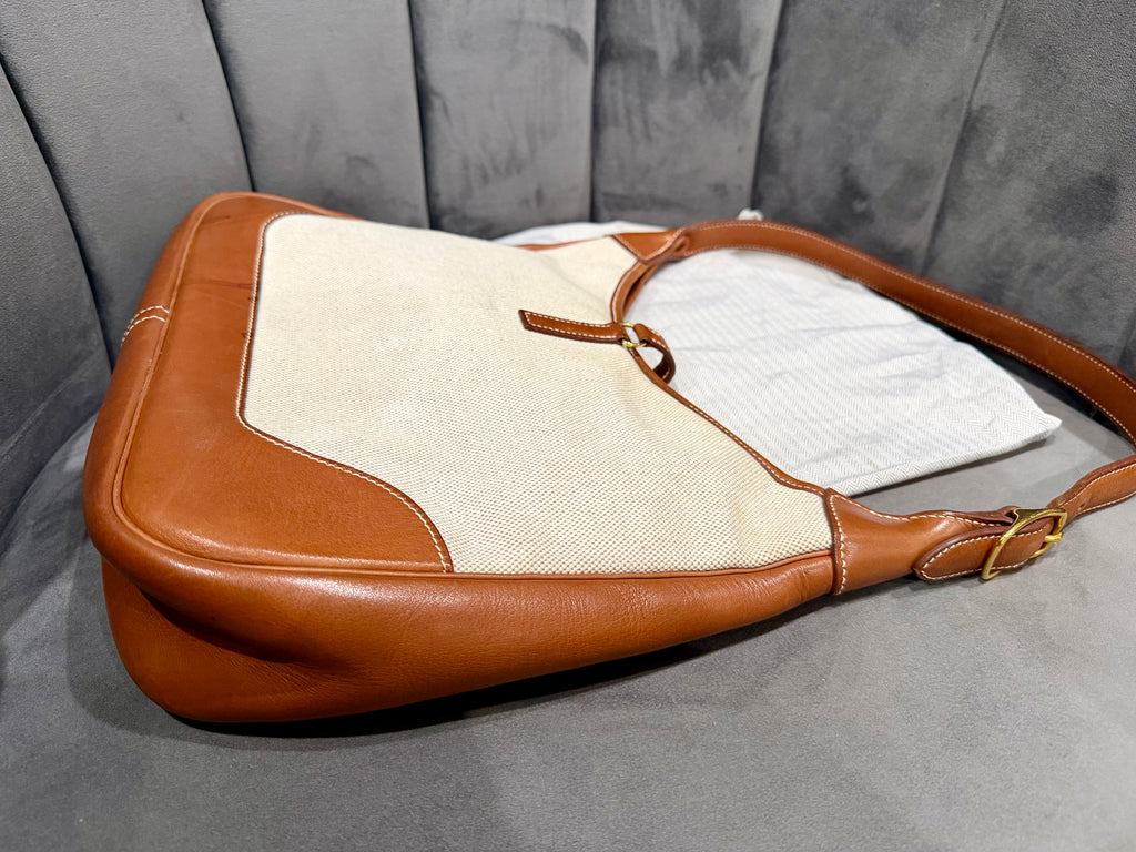 Hermes Trim Bag 31 Canvas Leather Shoulder Bag Brown
