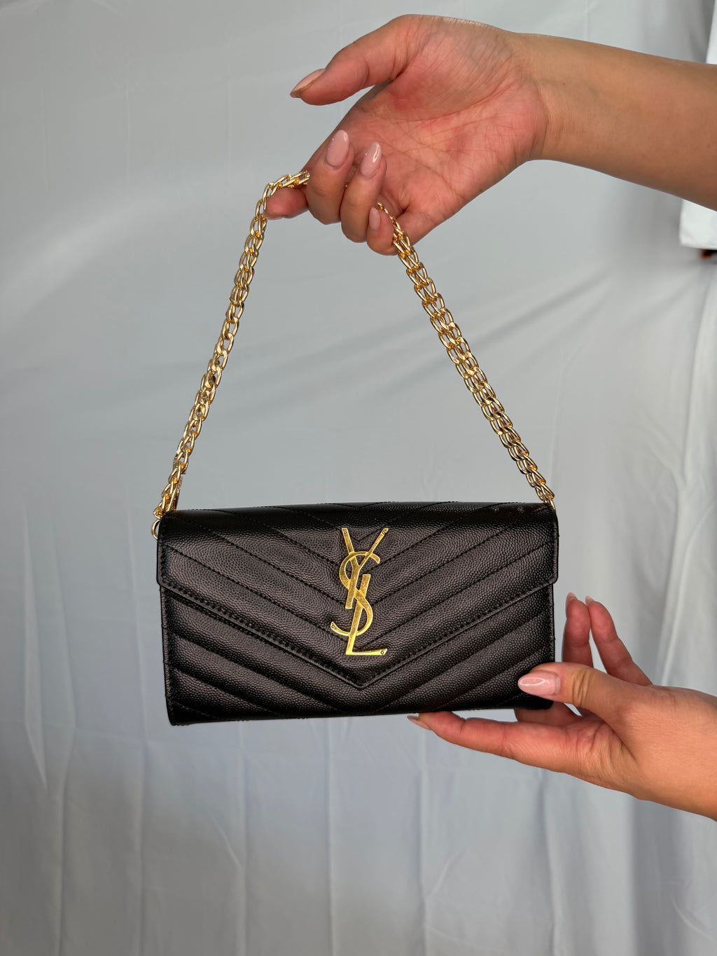 YSL monogram cassandre envelope wallet on chain