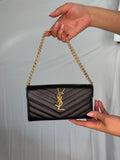 YSL monogram cassandre envelope wallet on chain