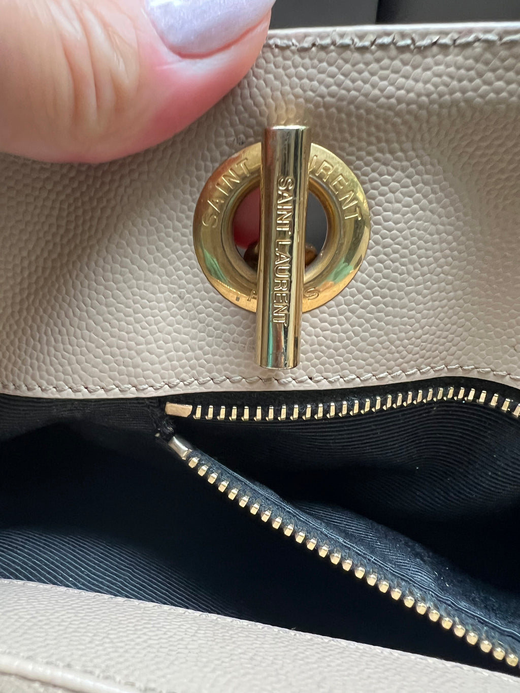 YSL Shoulder Monogram Shopping Tote Bag