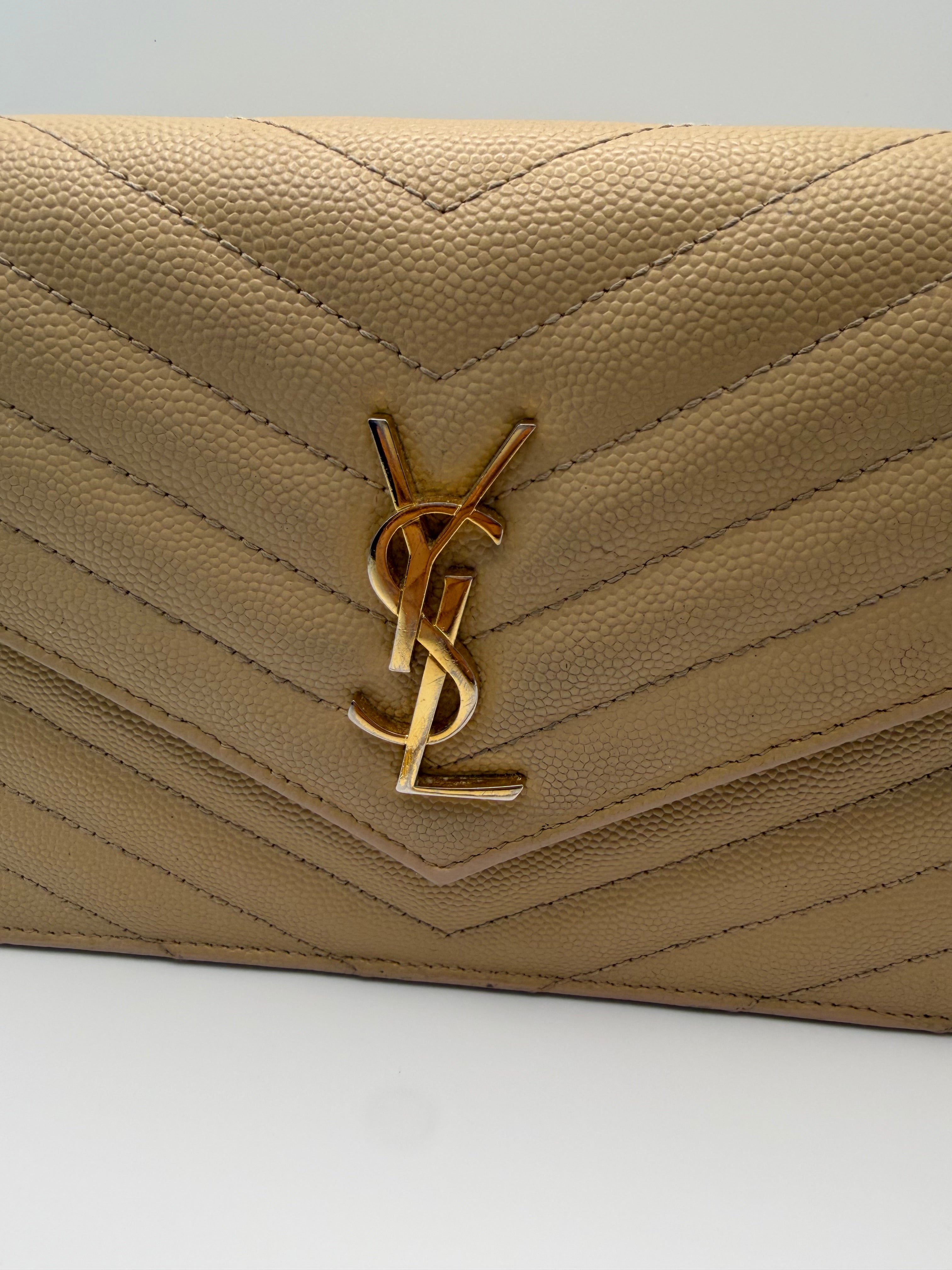 YSL Cassandre envelope flap wallet on chain