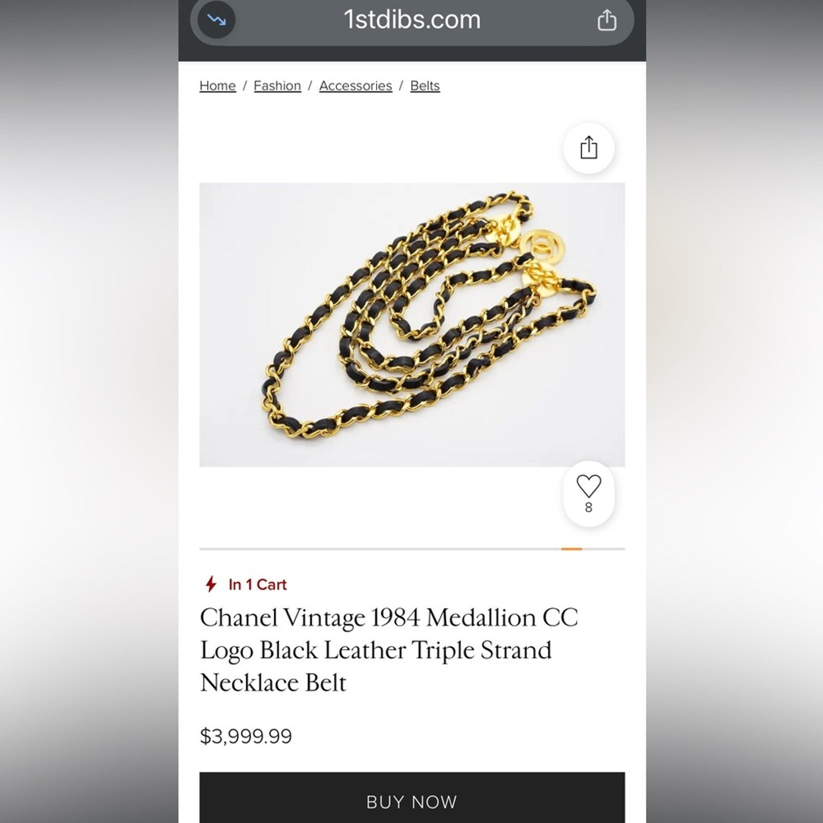 Chanel Medallion Triple Strand Necklace & Belt
