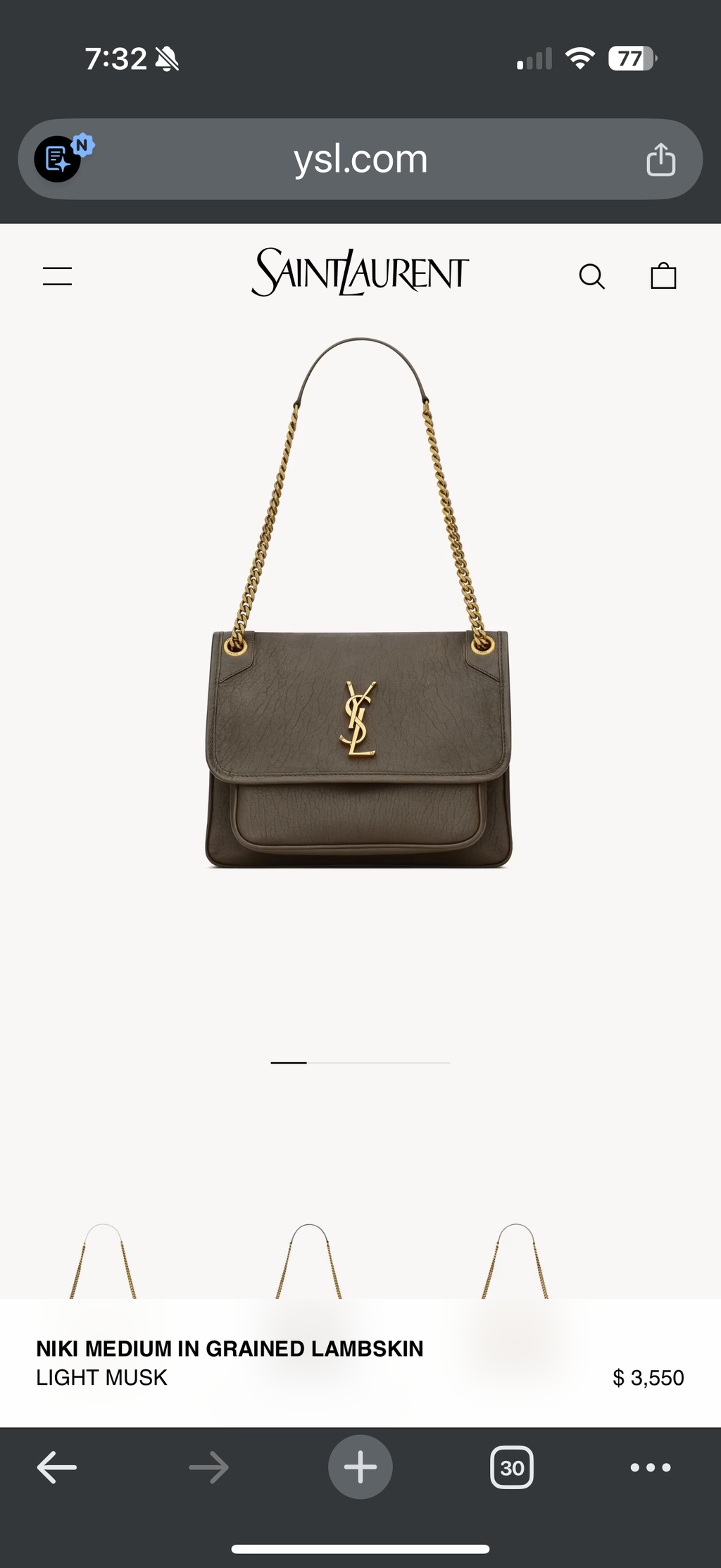 Saint Laurent Niki Chain Flap Bag in Medium