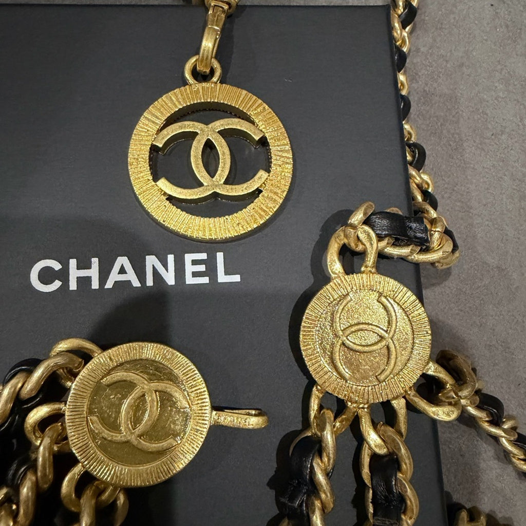 Chanel Medallion Triple Strand Necklace & Belt
