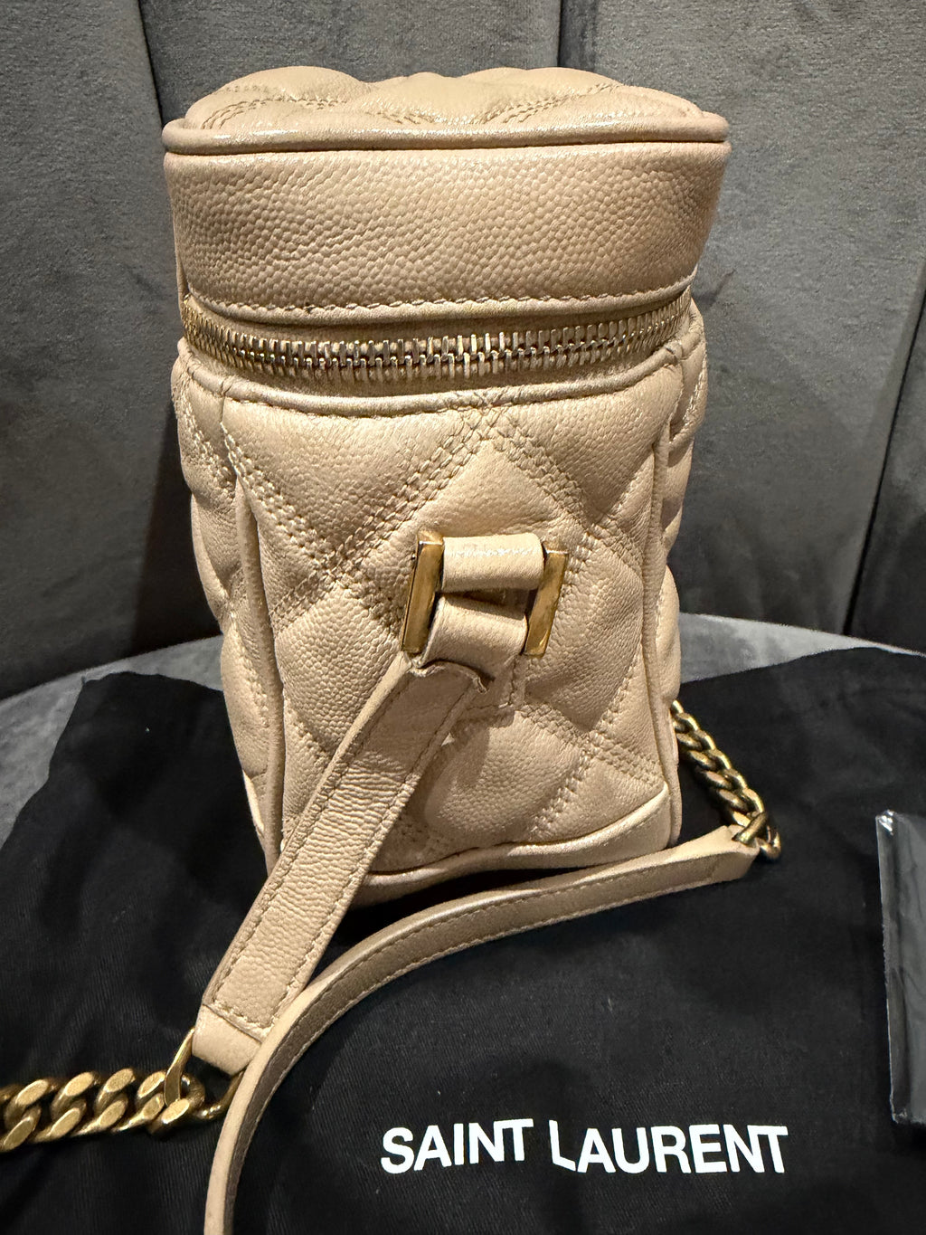 YVES SAINT LAURENT 80s Vanity Bag in Beige