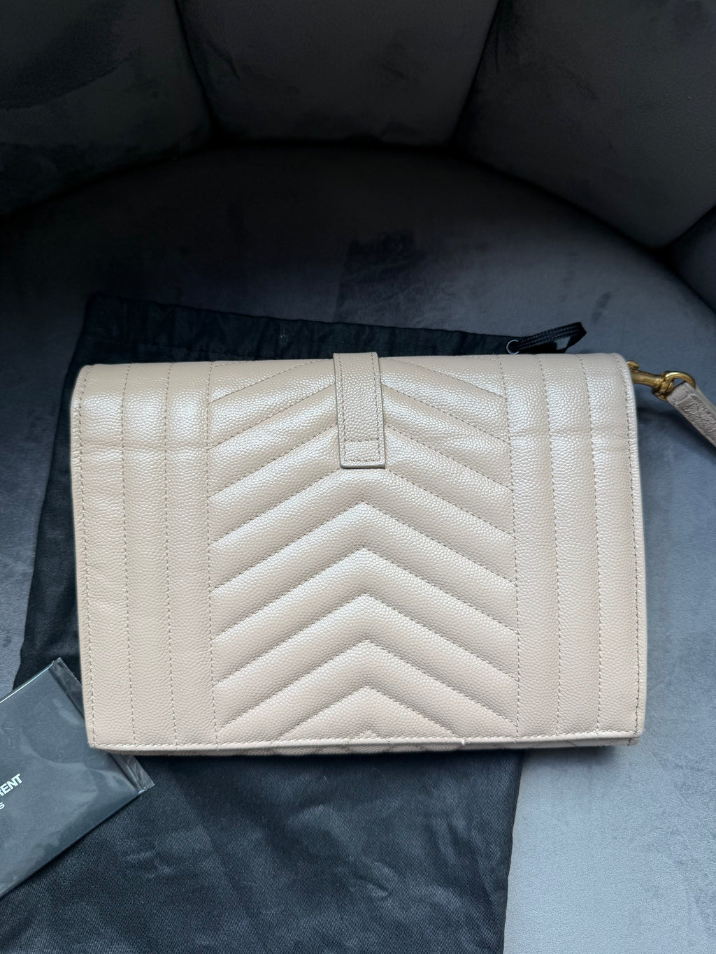 Saint Laurent Mixed Matelasse Monogram Quilted Wristlet